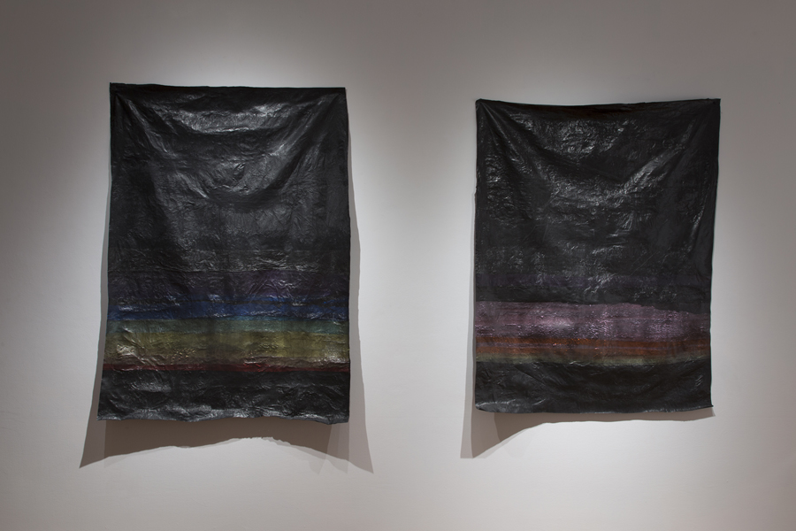   Haze &nbsp;(left).  Glow  (right). 2015  Plastics&nbsp;  40 x 38 inches  Photo credit:&nbsp;Checko Salgado / Focalchrome 