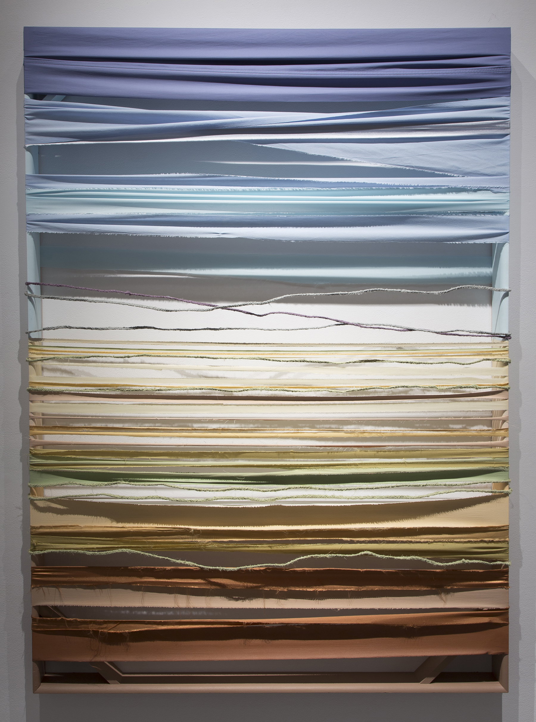   Seventy-Five x Fifty-Four  ( Double ). 2014  Bed linens, canvas, wire,&nbsp;painted wood  Photo credit:&nbsp;Checko Salgado / Focalchrome 