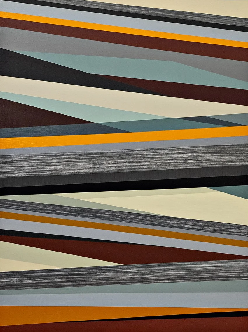   I-10 in the Sky , 2026. Acrylic paint, graphite &amp; paper on panel. 40 x 30 inches. 