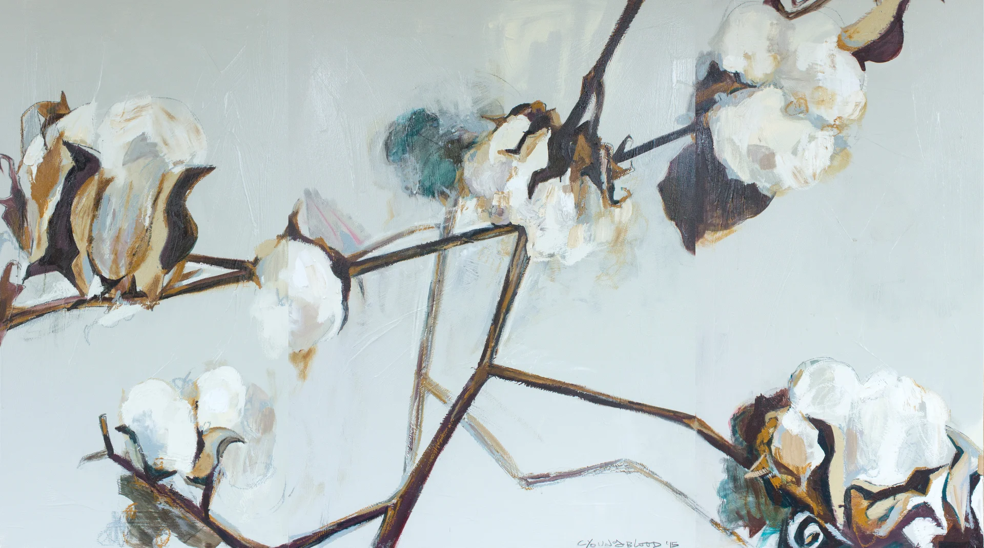 "Hardwick Cotton Stalks Triptych"