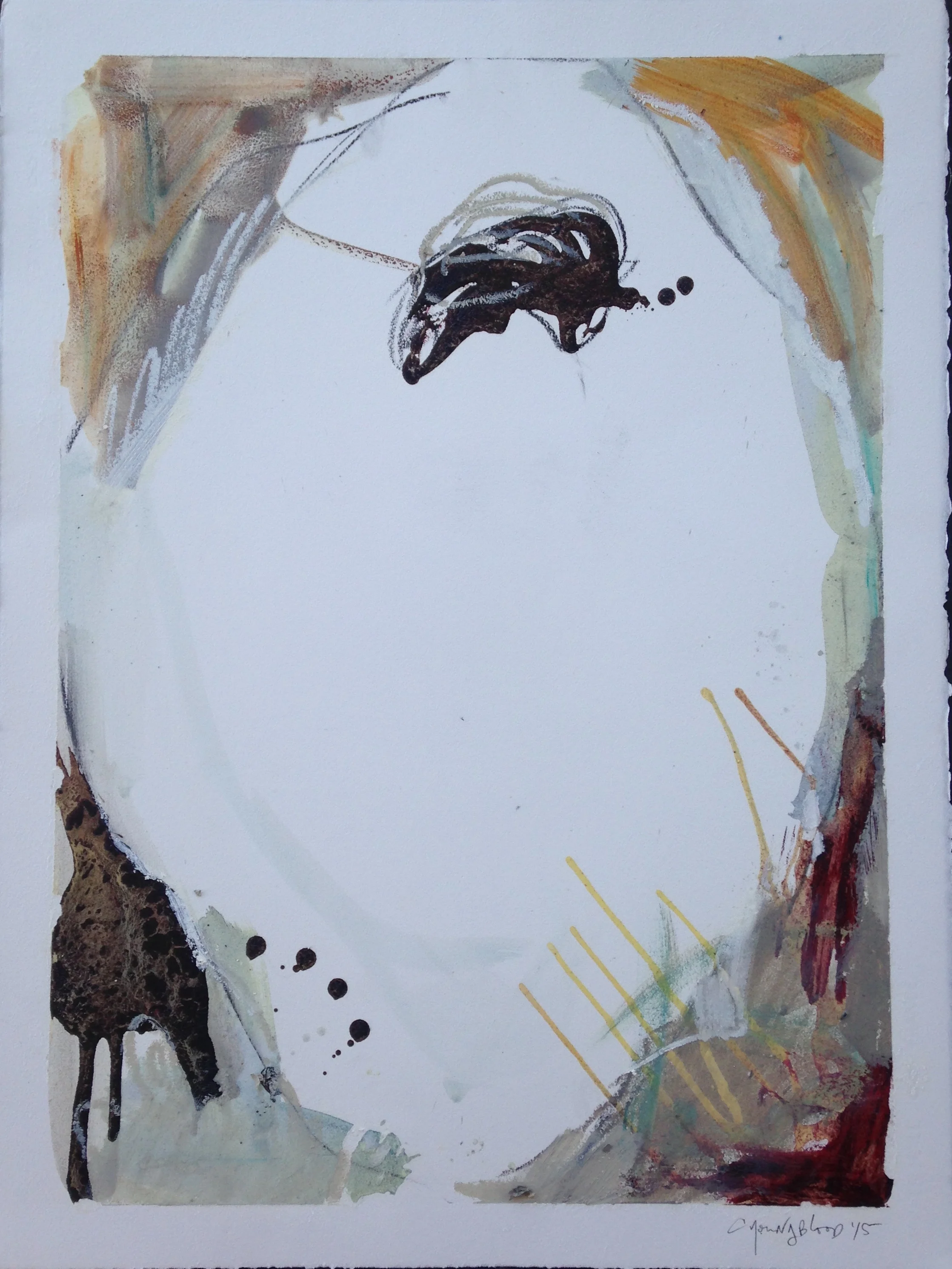 "Minimalist Oyster on Oil Paper" (1 of 3)