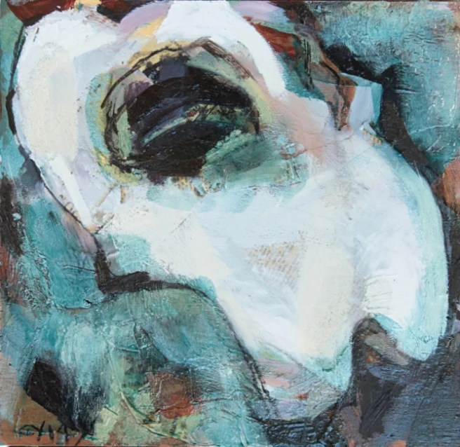 "Mini Oyster on Wood Panel I"