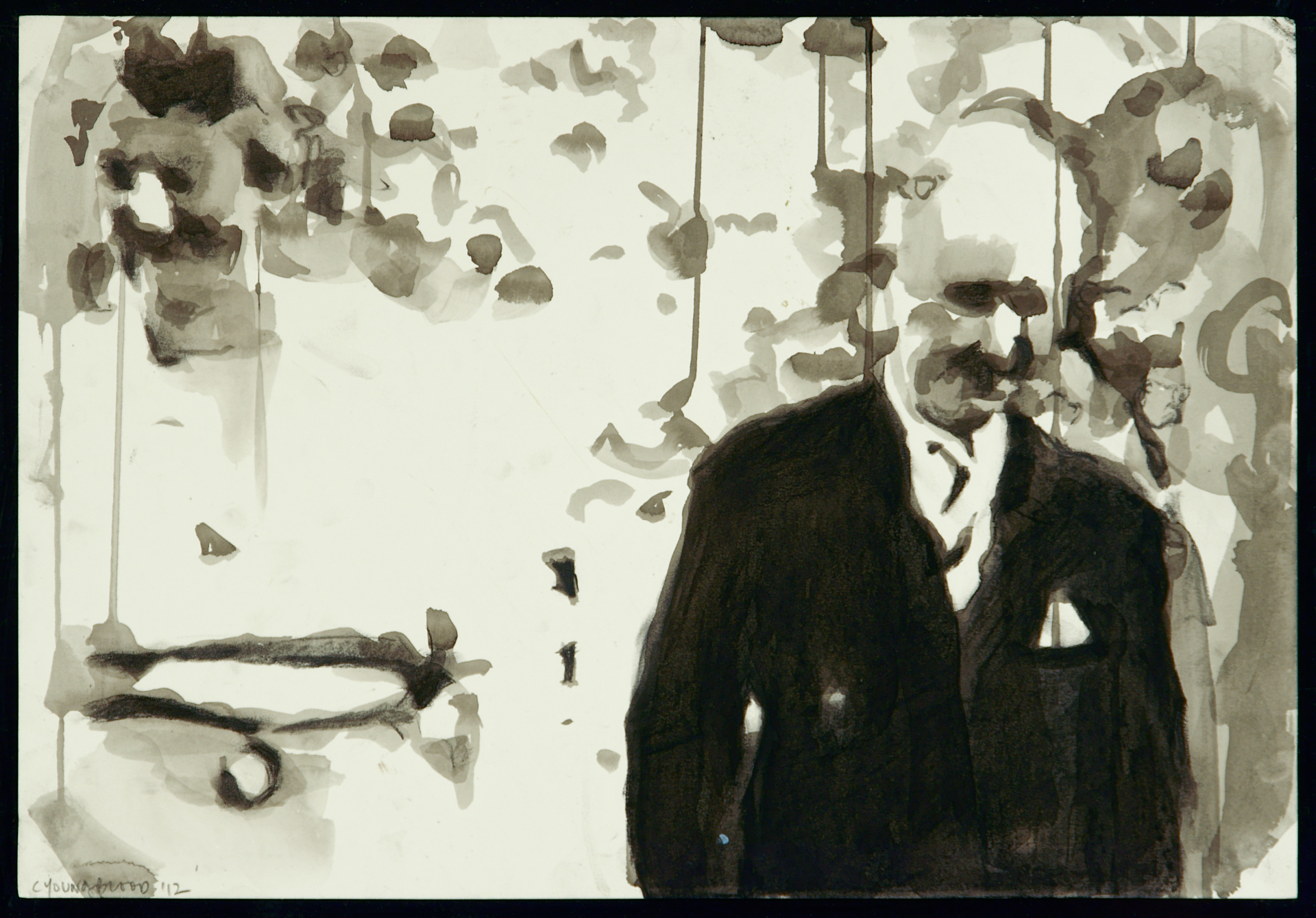 "Study for Older Couple Walking Toward Camera"