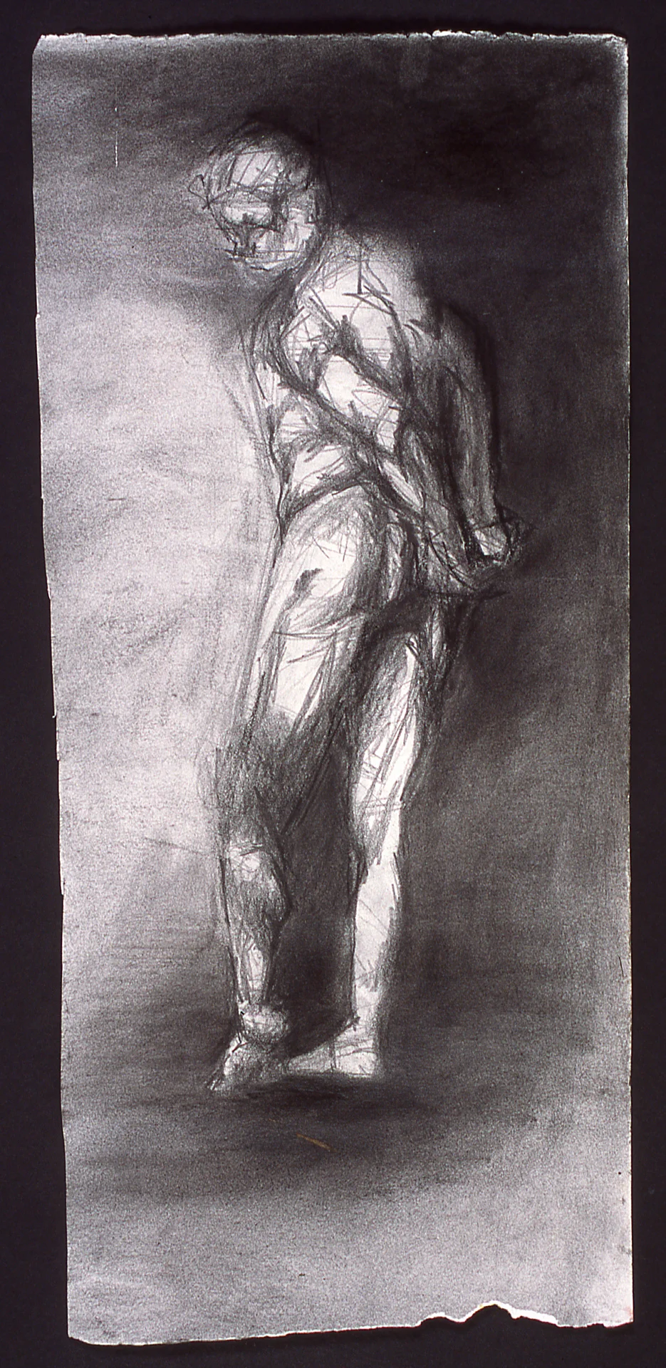 "Nude Male Looking over Shoulder"