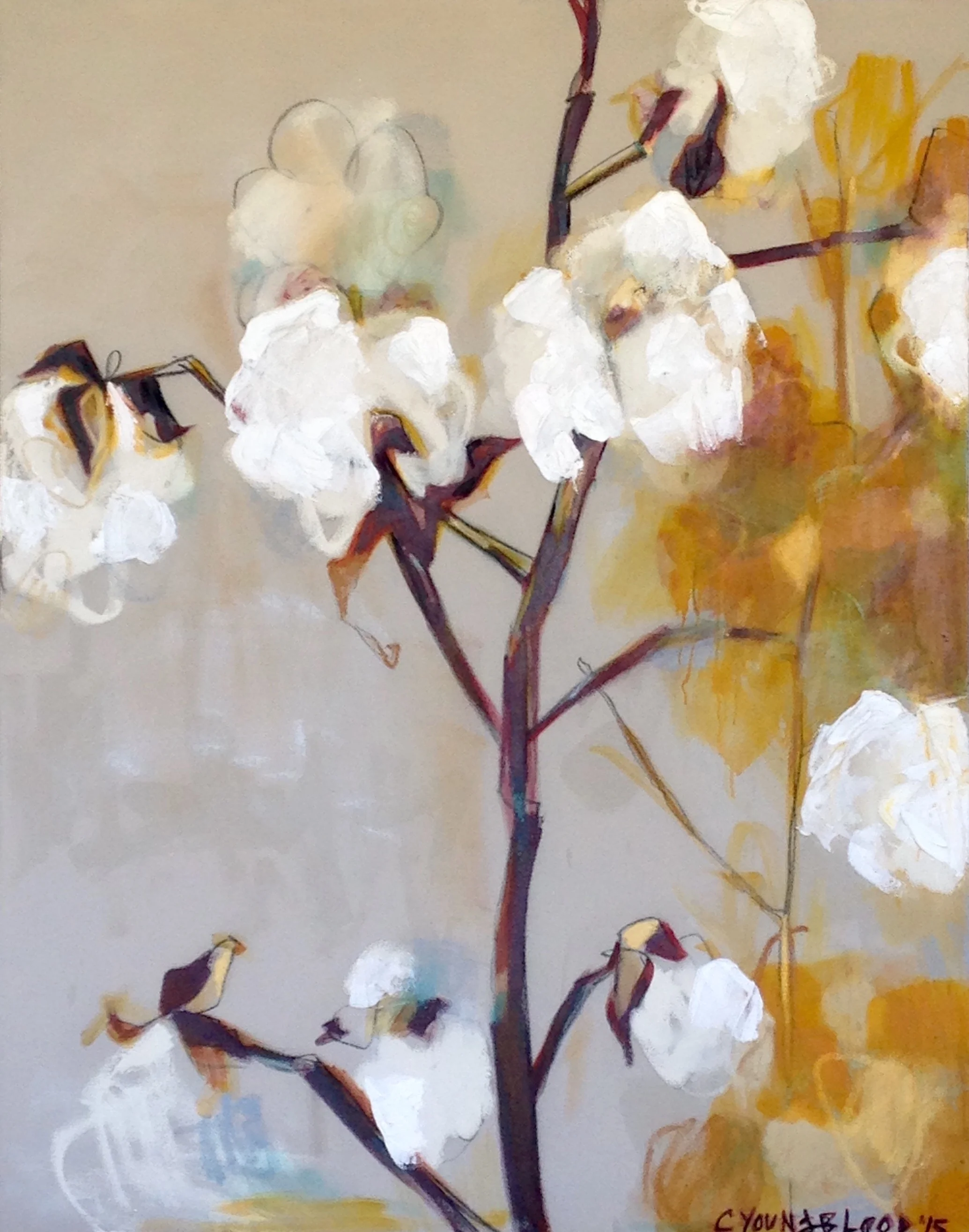 "Woodard Cotton Stalks I"