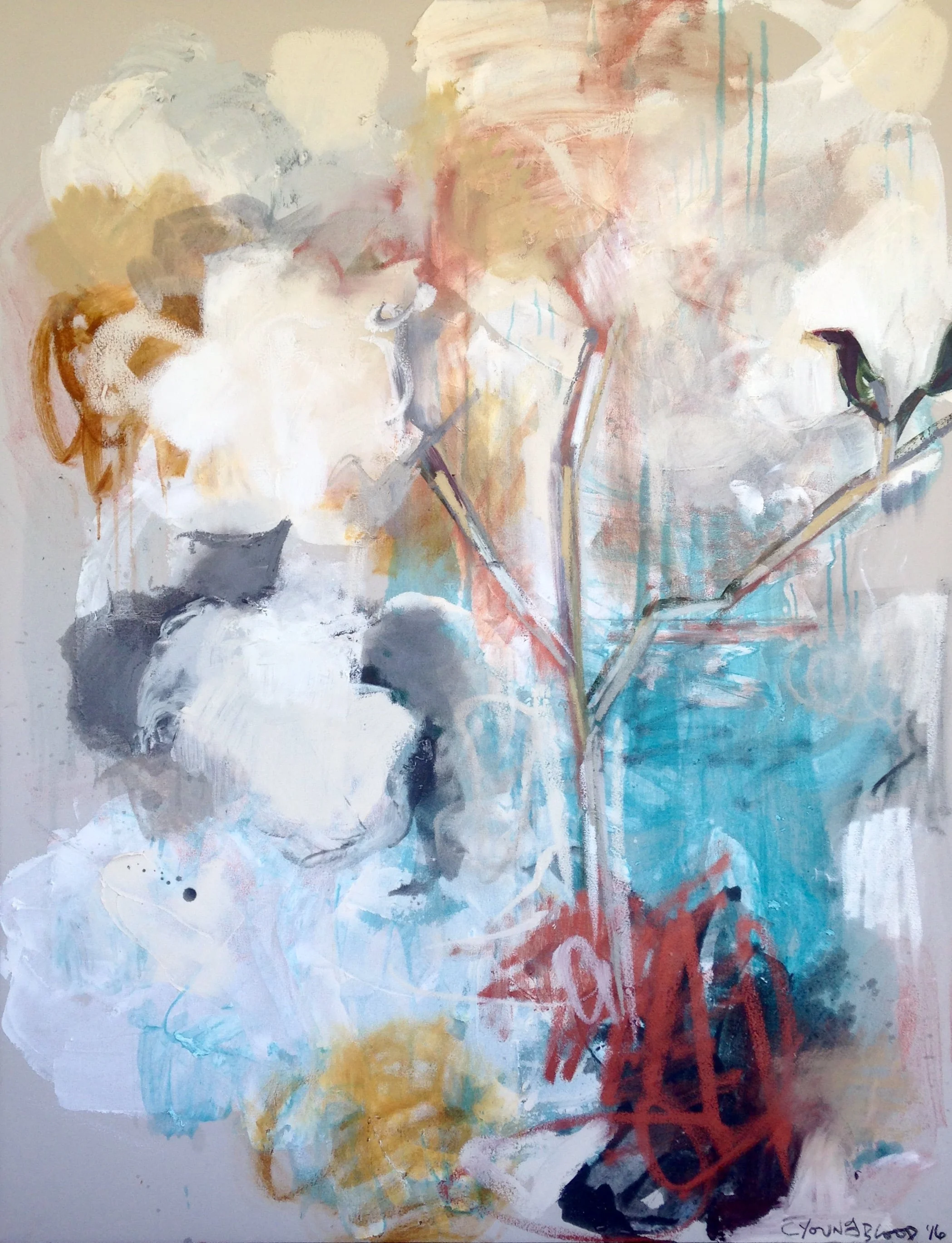 "Large Louisiana Cotton Abstraction (Chinese Painting)"