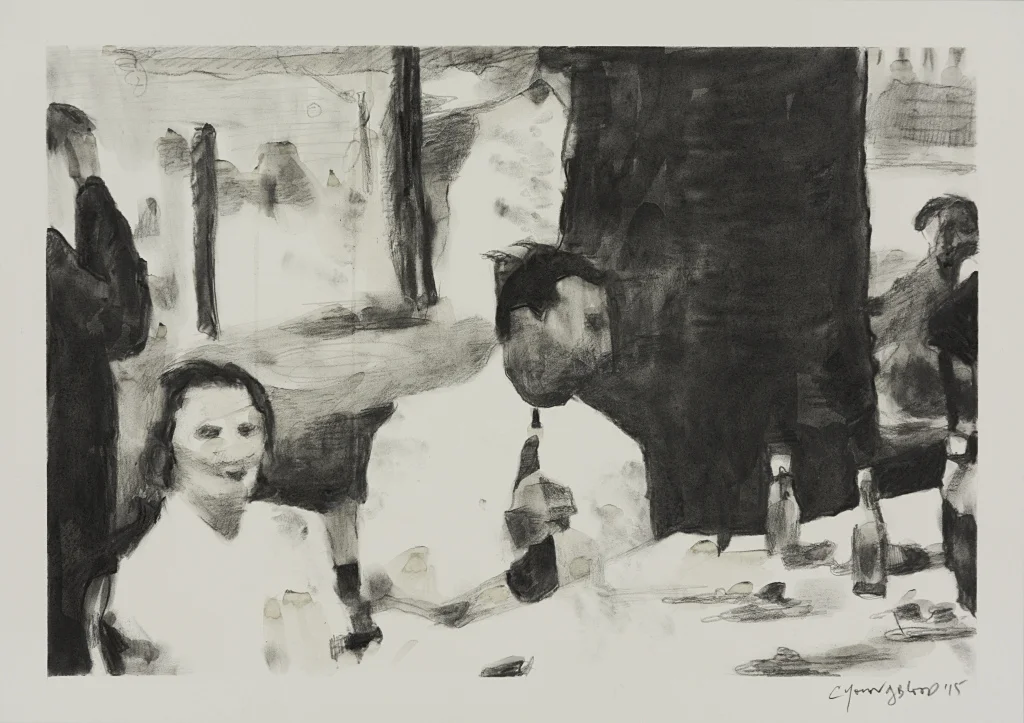 Study for Georgia and Dick kellogg Seated at Table under Tree I%22.jpg