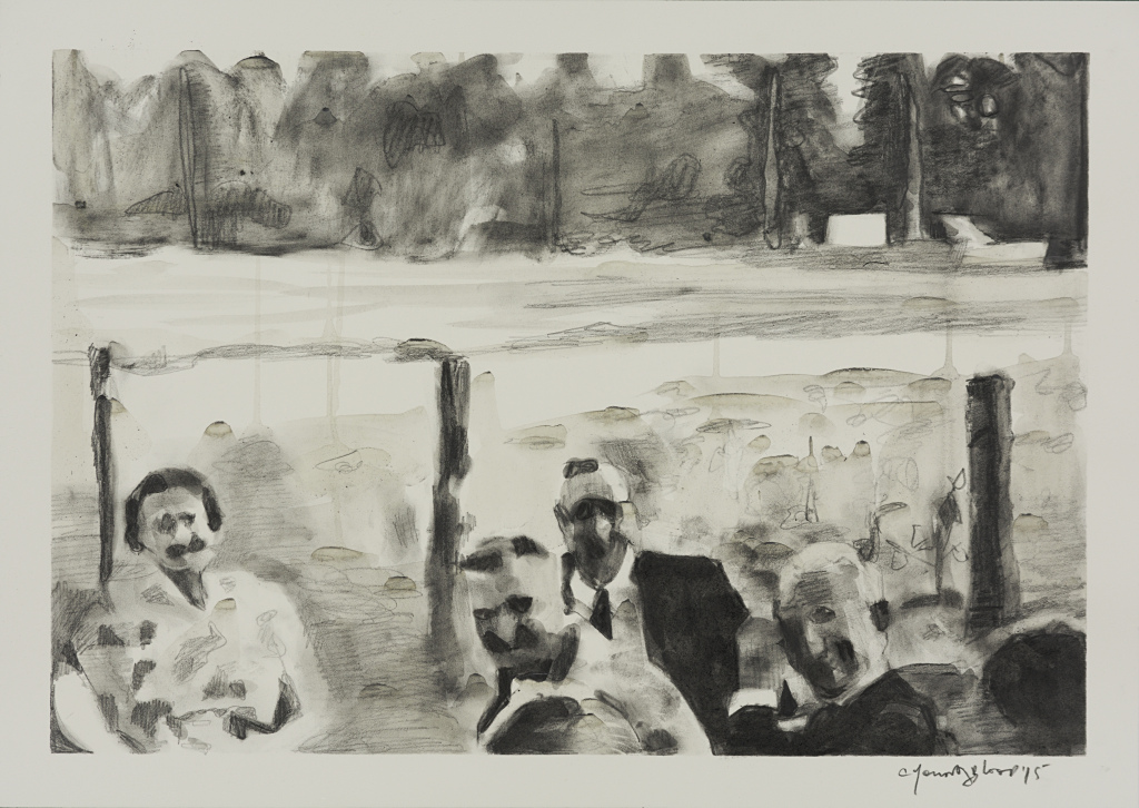 Study for Crowd Relaxing in Foreground in front of Cotton Field.jpg