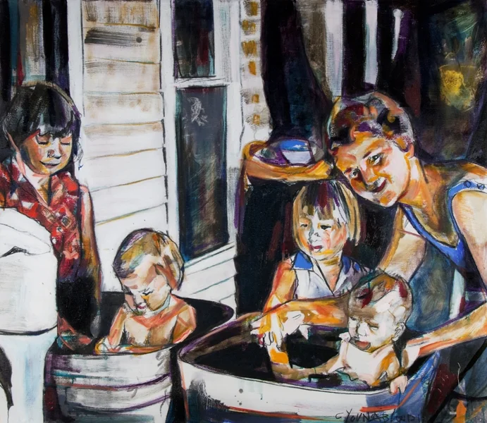 "Louisiana Front Porch Bathers"