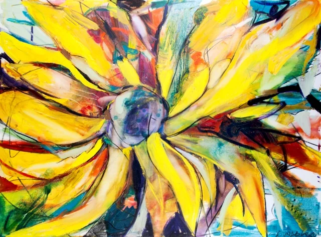 "Louisiana Sunflower with Rainbow"