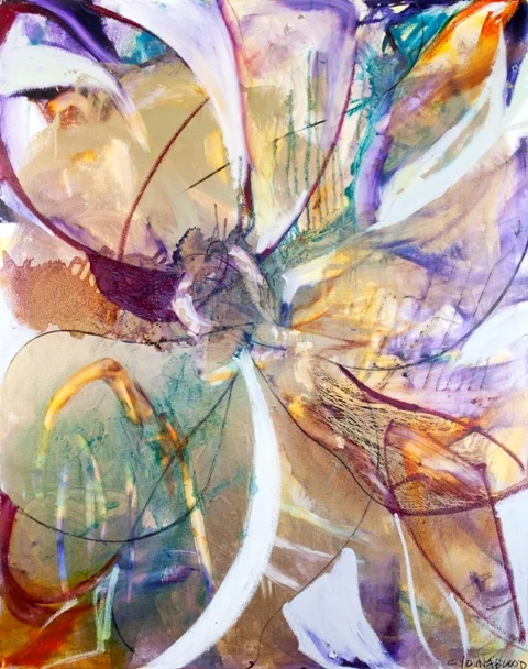 "Louisiana Wildlife Abstraction with Metallic Gold"