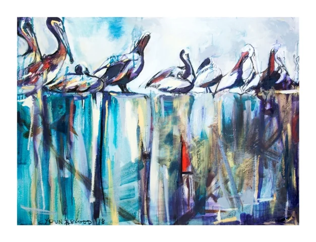 "Bold Louisiana Pelicans (on the Pier)"