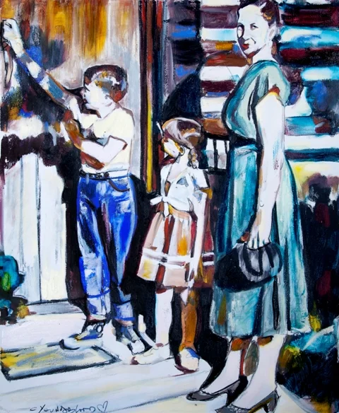 "Louisiana Mother with Children at the Door"
