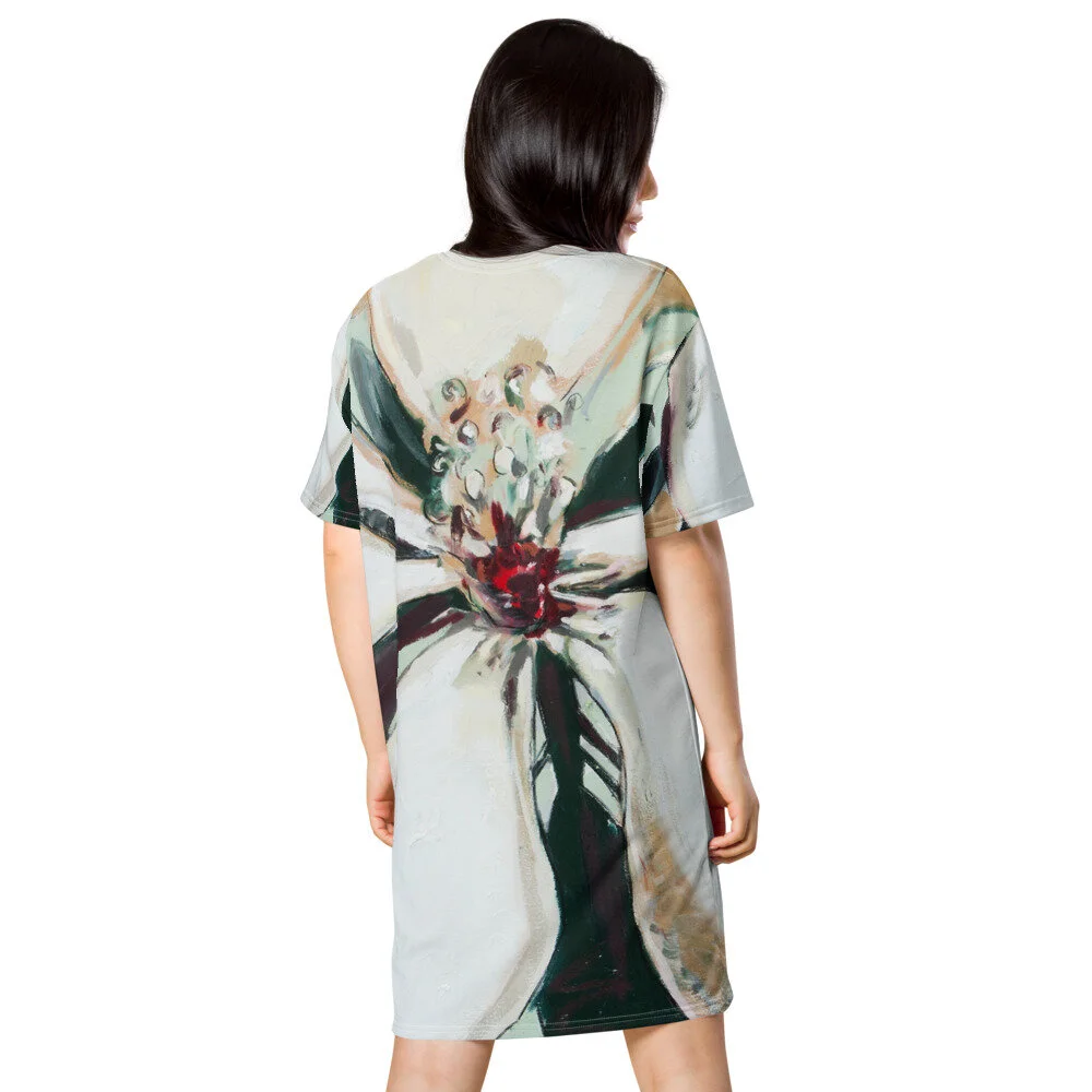 metallic t shirt dress