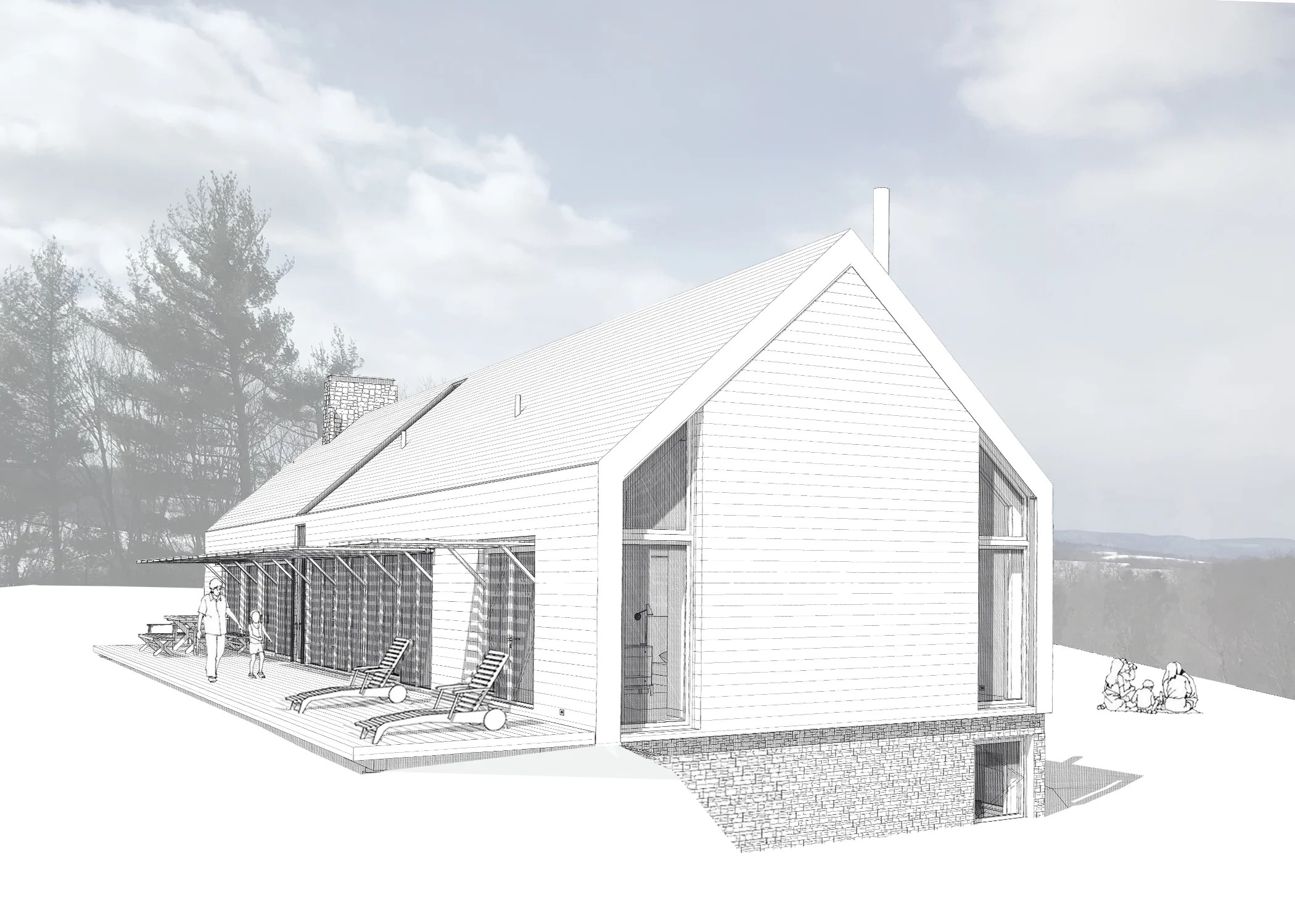 House Hidden Line Renderings