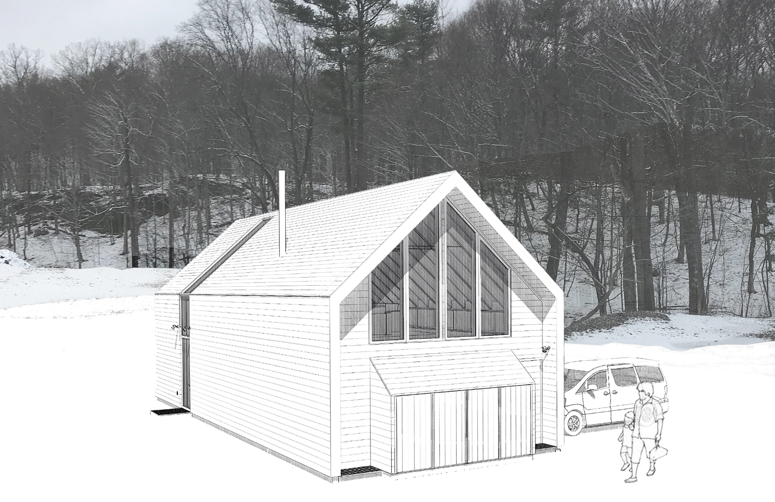 Carriage House Hidden Line Rendering