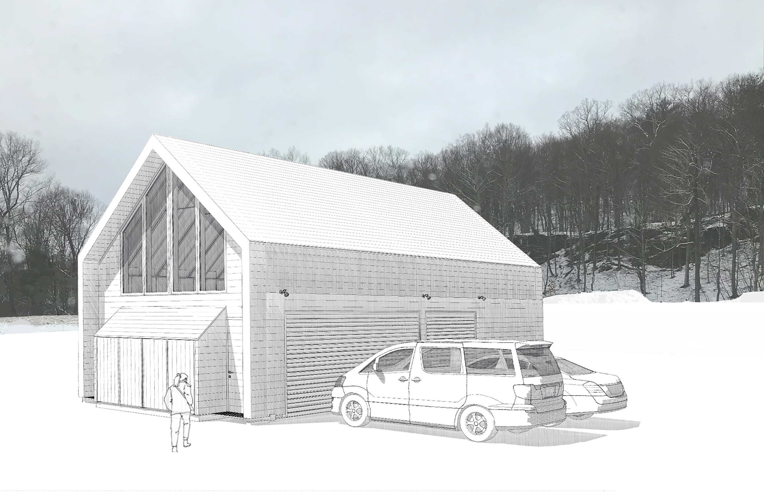 Carriage House Hidden Line Rendering