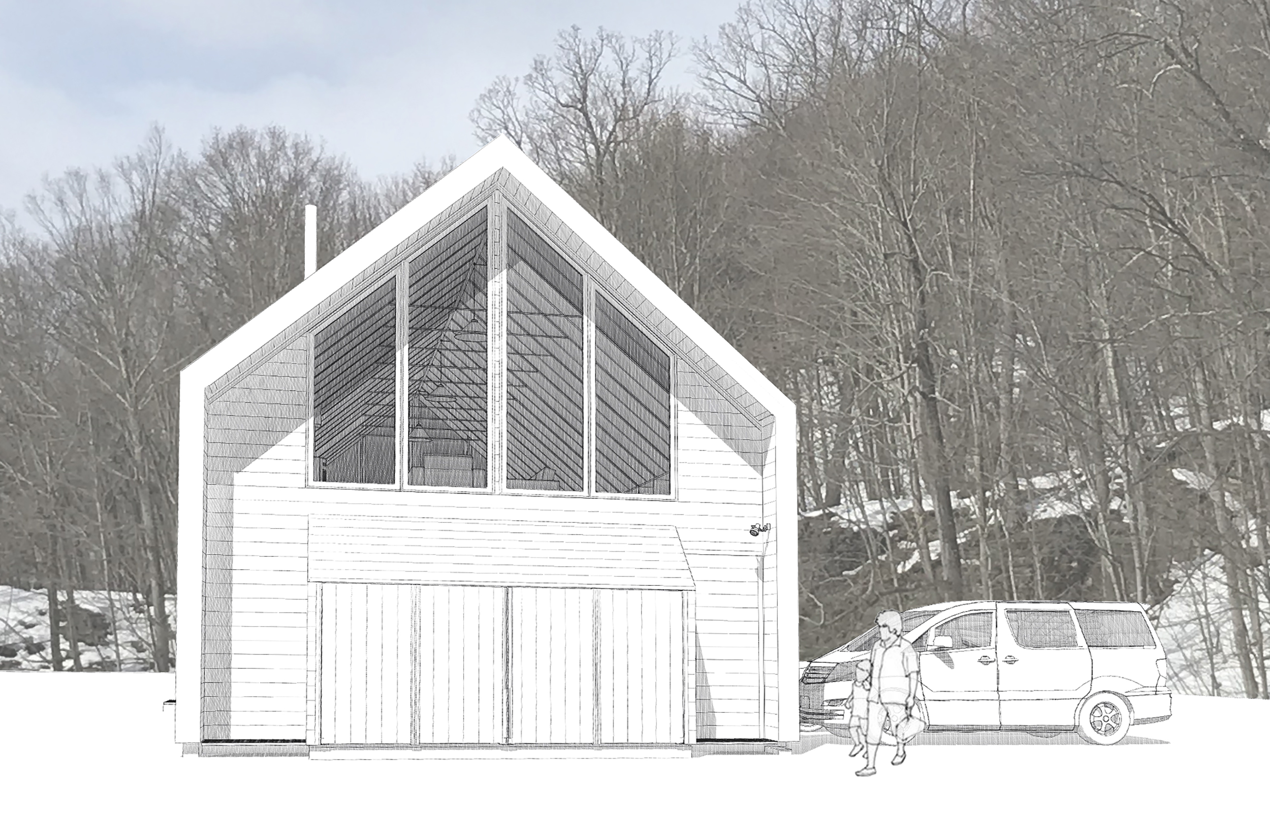 Carriage House Hidden Line Rendering