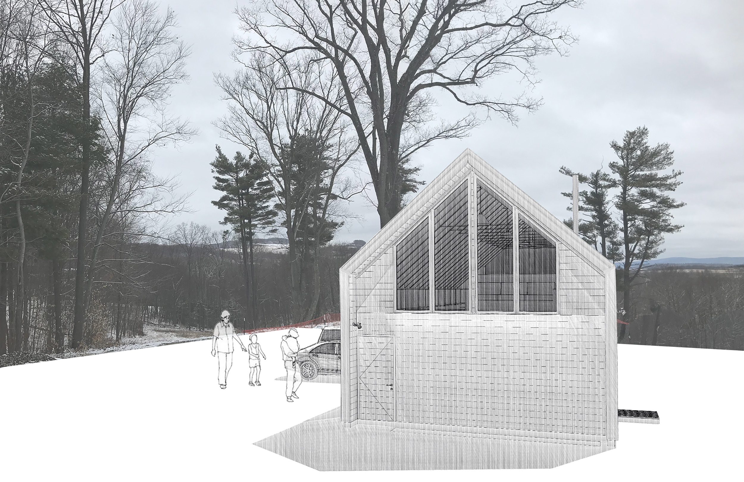 Carriage House Hidden Line Rendering