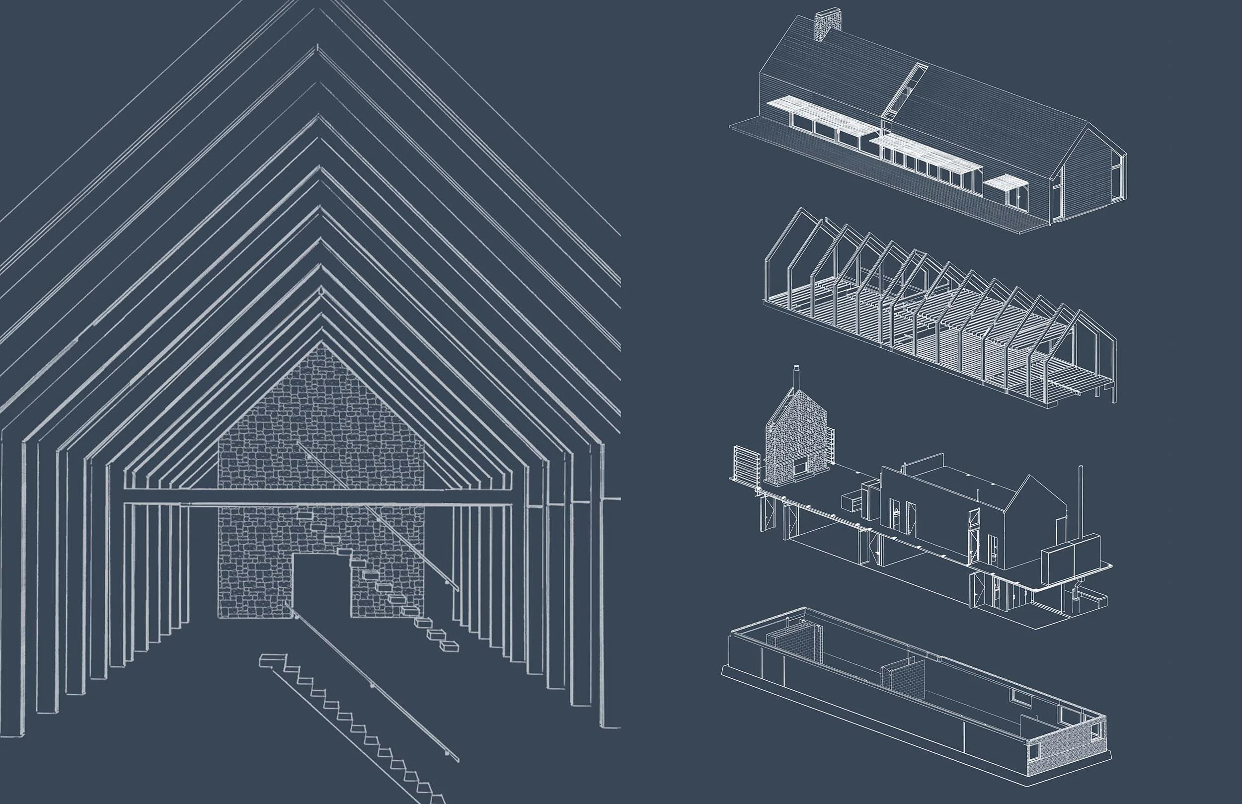 Mountain House - Structural Diagram & Exploded Axonometric