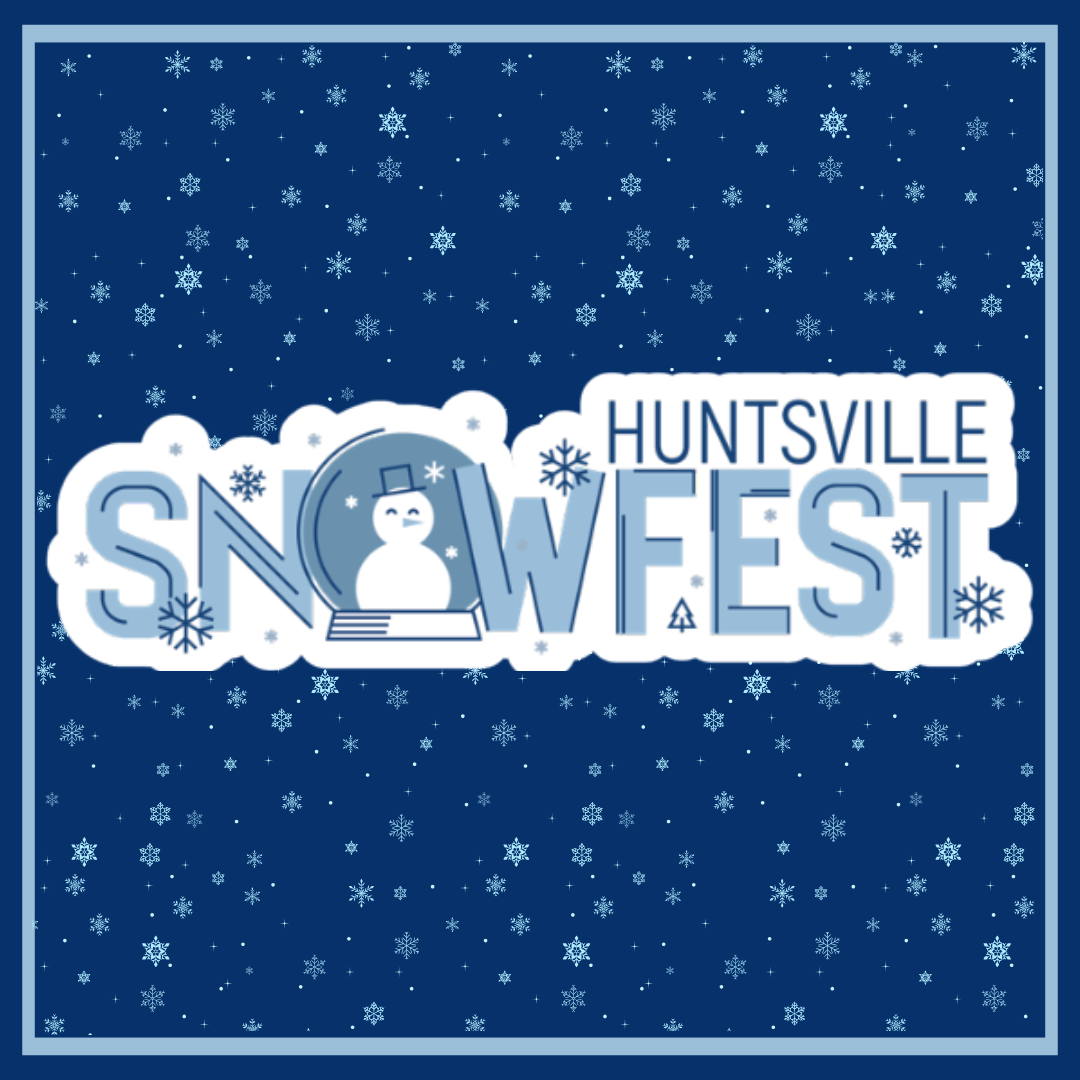 A simple illustration of a smiling snowman wearing a top hat, surrounded by snowflakes.