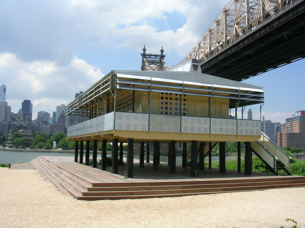 Jean Prouve's "Maison Tropicale" circa 1951 exhibited on the banks of the East River in 2007, inspiration for the article "Moving Modern: Modern Architecture as Moveable Heritage,"by Mary Kay Judy in NTHP Forum Journal Fall 2011.