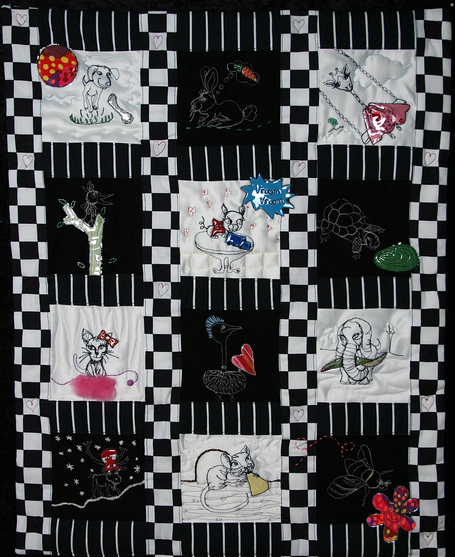 Madoc's Quilt 2009-2010 Free motion stitching, hand embroidery; assorted materials