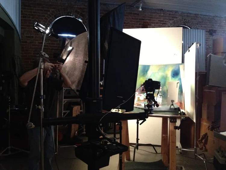 Michael setting up the shot