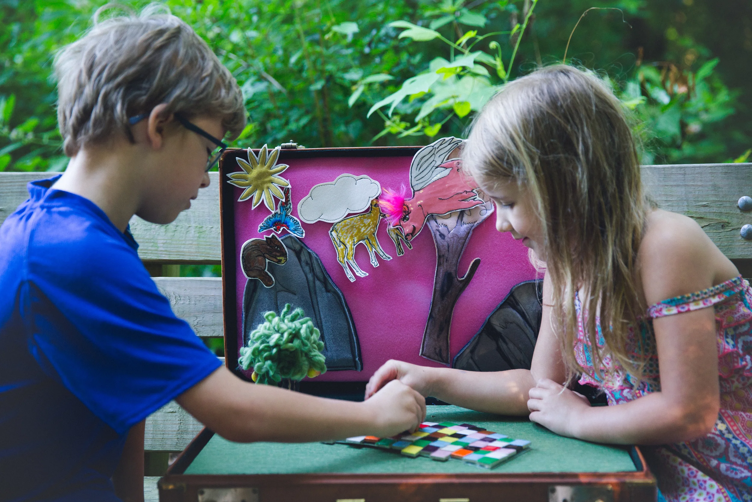Playing with the diorama! Photo by Polly Nance ©2015