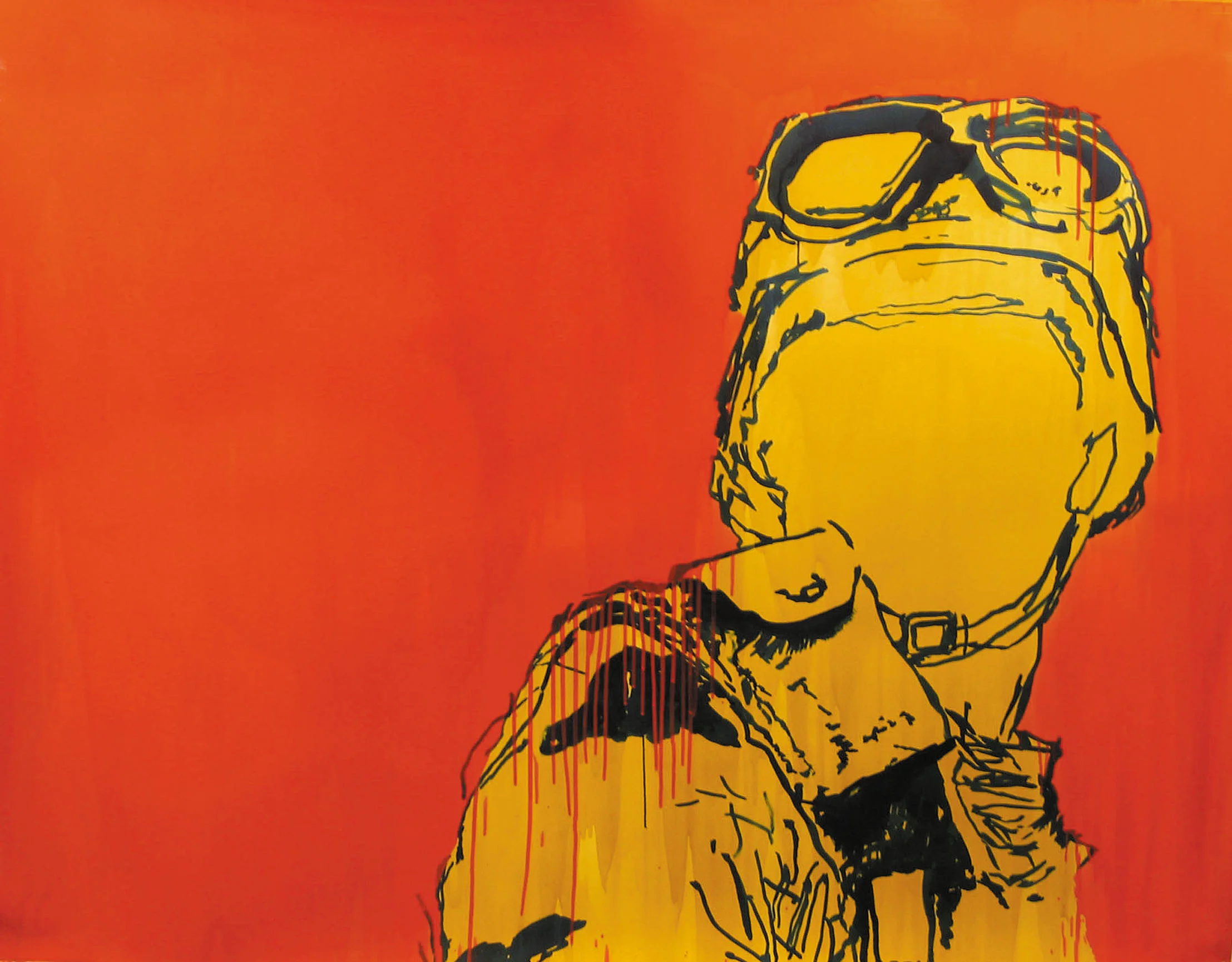 The Faceless Soldier | 2005 | oil, ink and shellac on paper | 72 x 55 in
