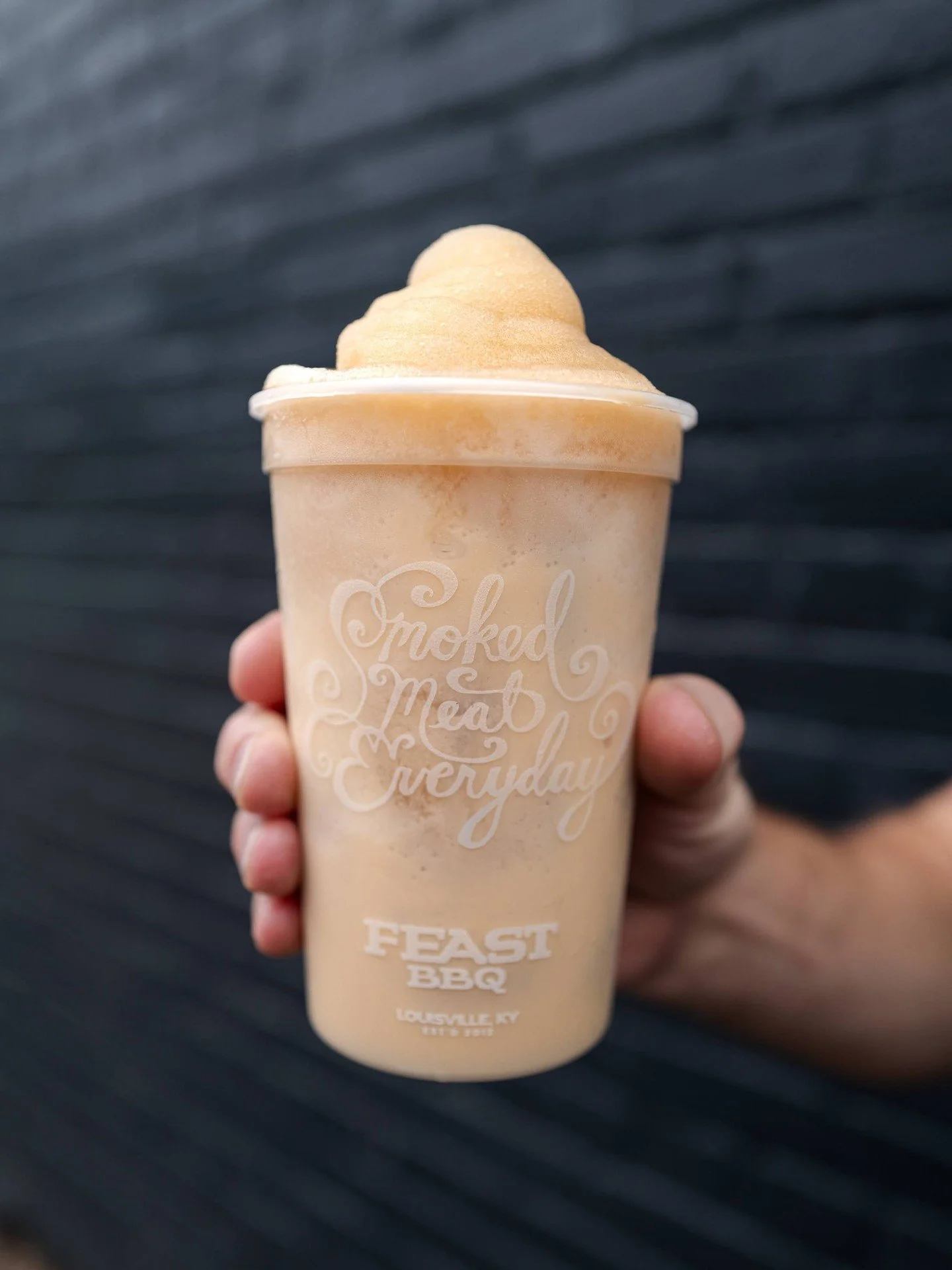 Dry January? We don't know her. 🙅 This month's decadent and boozy Bourbon Cream slushy will make any hour a happy hour. Give it a try this month! 

#slushy #bbq #feastbbq #louisvillebbq #louisvilleeats