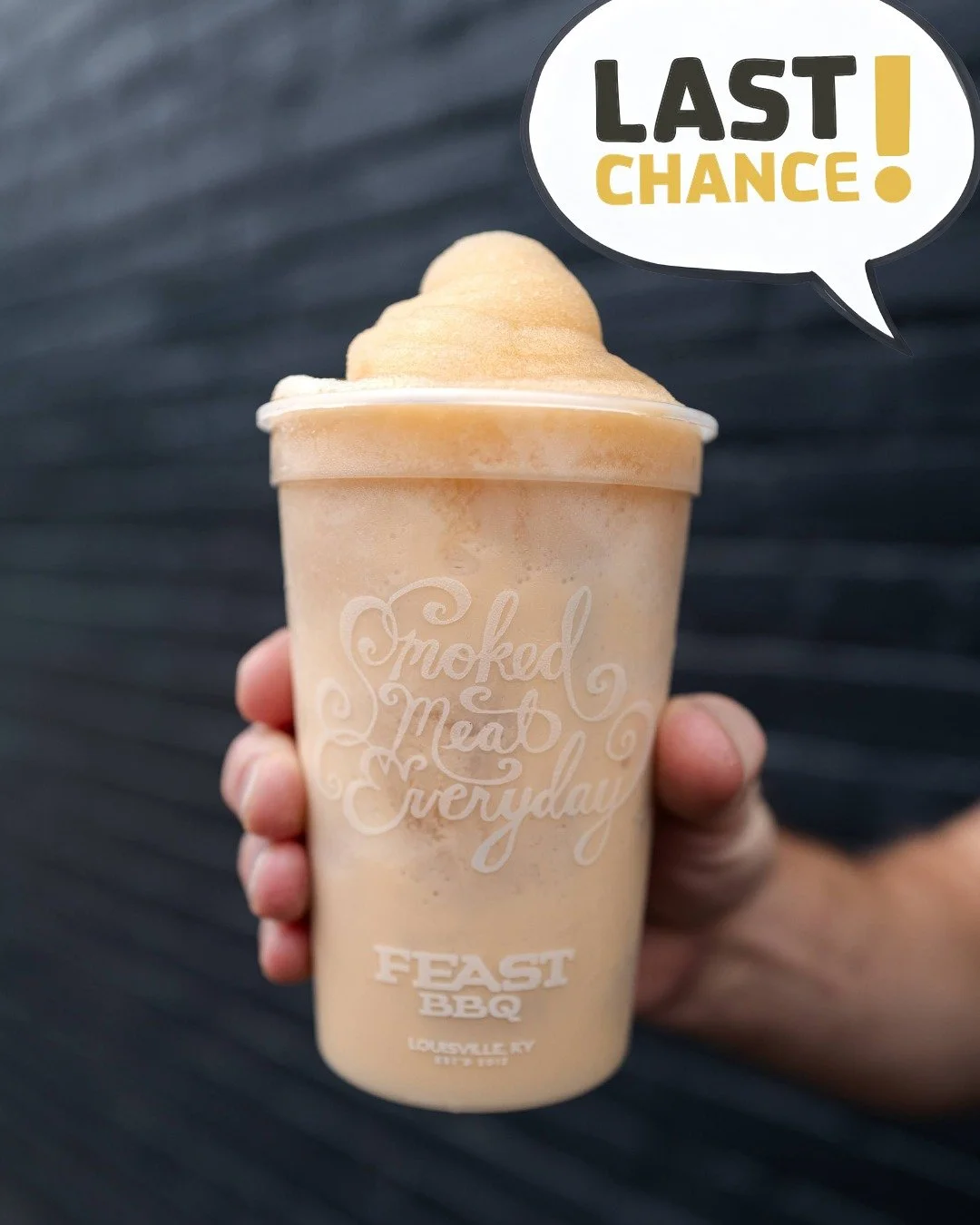 Our Bourbon Cream Soda slushy is only around for a few more days! 😲 If you've been meaning to try it, now's your chance. What's your guess for what we are blending up for February? 🤔 💕 

#slushy #bbq #bourbon #bourboncreamsoda #feastbbq #louisvill