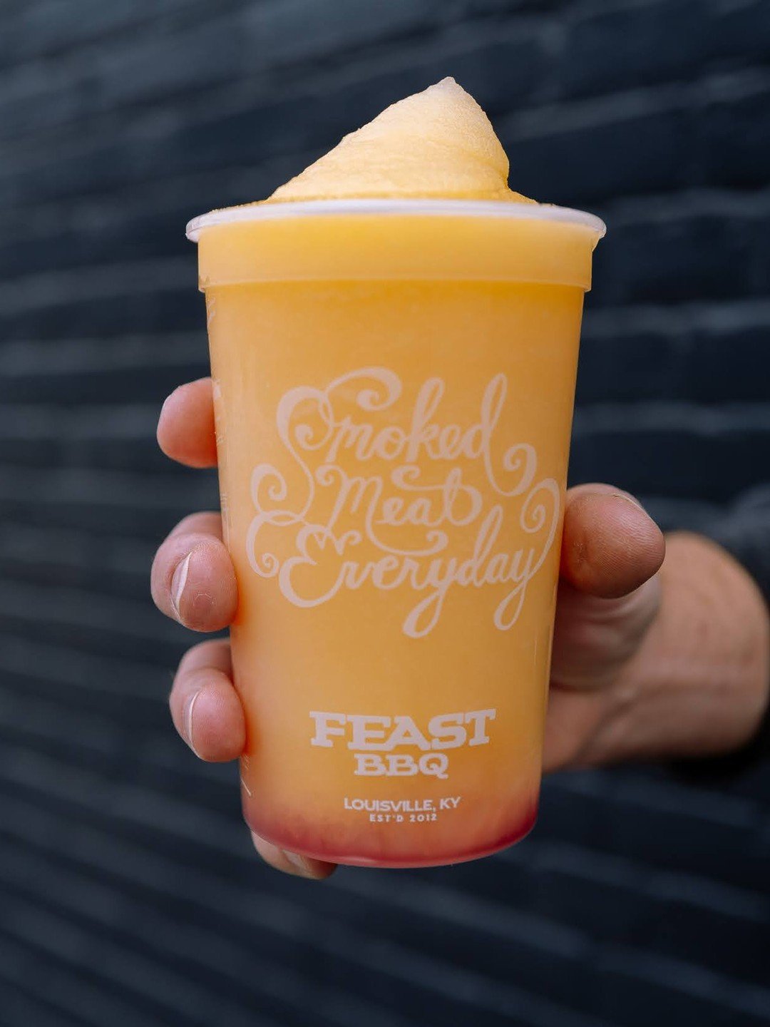 February's Slushy of the Month - Bourbon Street Hurricane! Sweet, tropical, and finished with grenadine, this slushy is a cause for celebration. 🎭 🥳 Add a shot of bourbon or rum to really keep the party going. This month only! 

#slushyofthemonth #