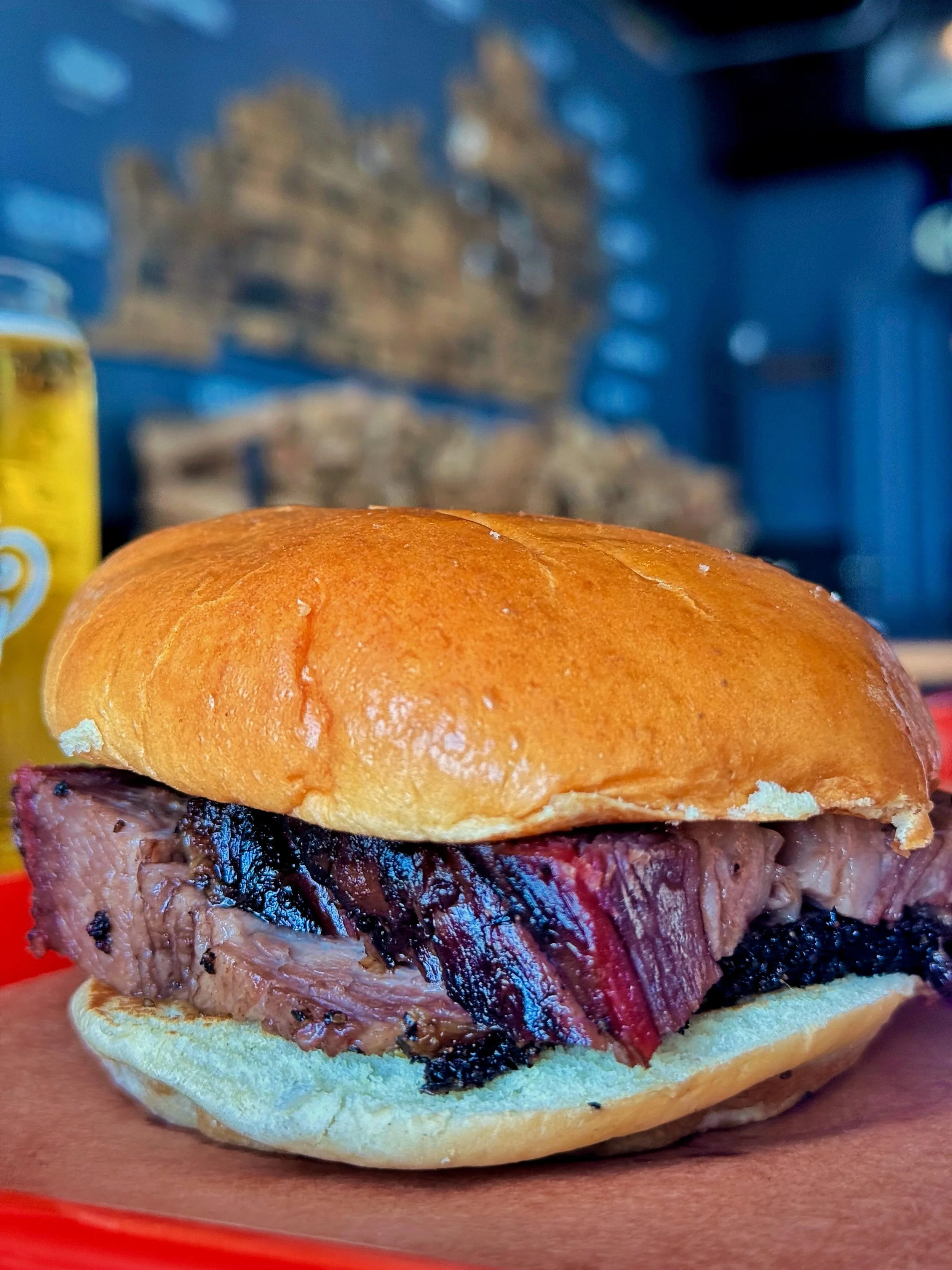 There isn&rsquo;t much to hide behind when you&rsquo;re serving brisket. We trim every one for quality and smoke them over hickory until the bark and the pull are exactly where they need to be. It&rsquo;s why we sell out as the day goes on - once it&