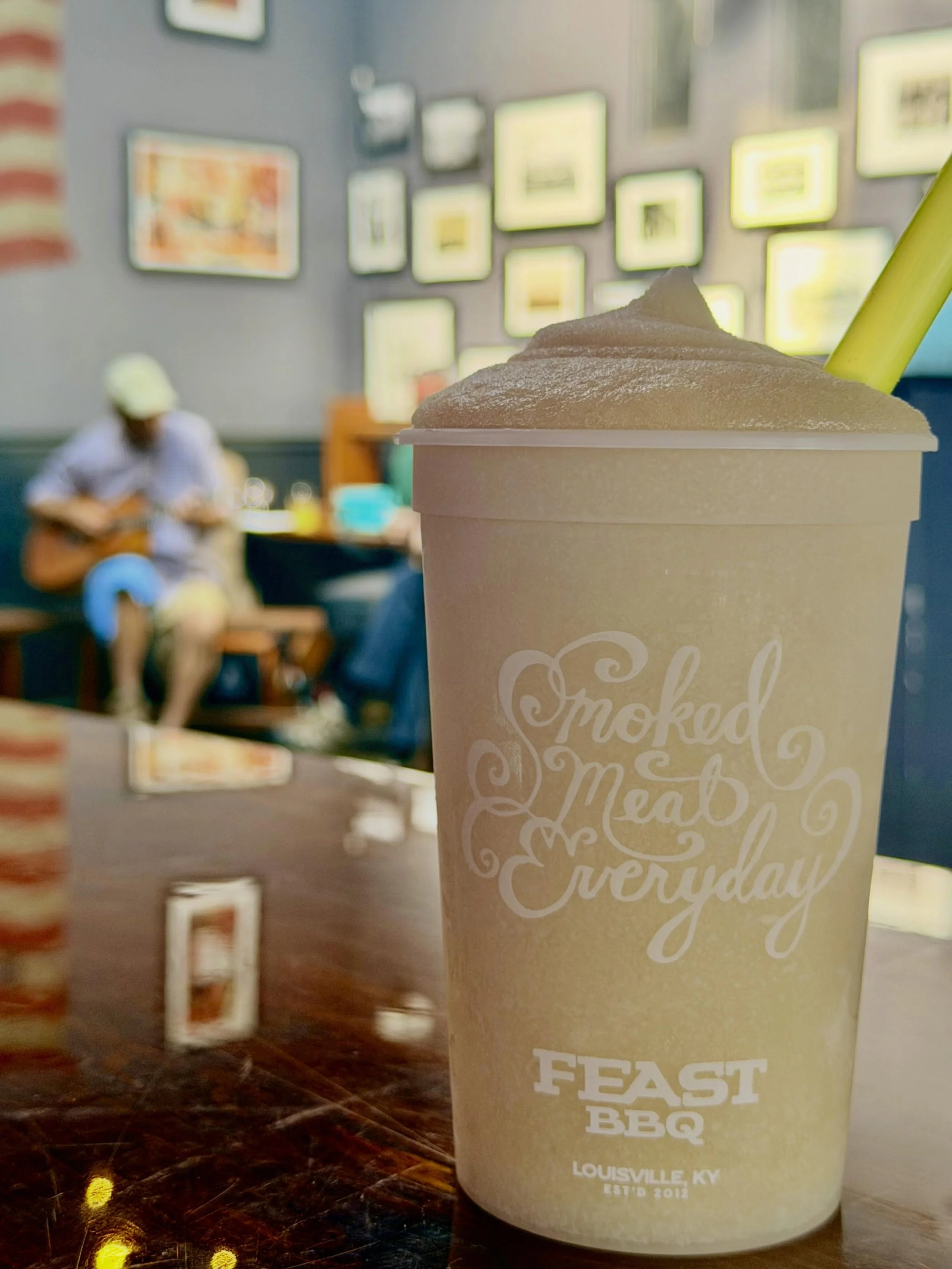 An @oldforester and @ale8one slushy is about as Kentucky as a Sunday evening gets. Grab one from the bar and stick around for live bluegrass music. We have local musicians from @louisvillebluegrassband picking every Sunday from 5-7pm, creating the pe