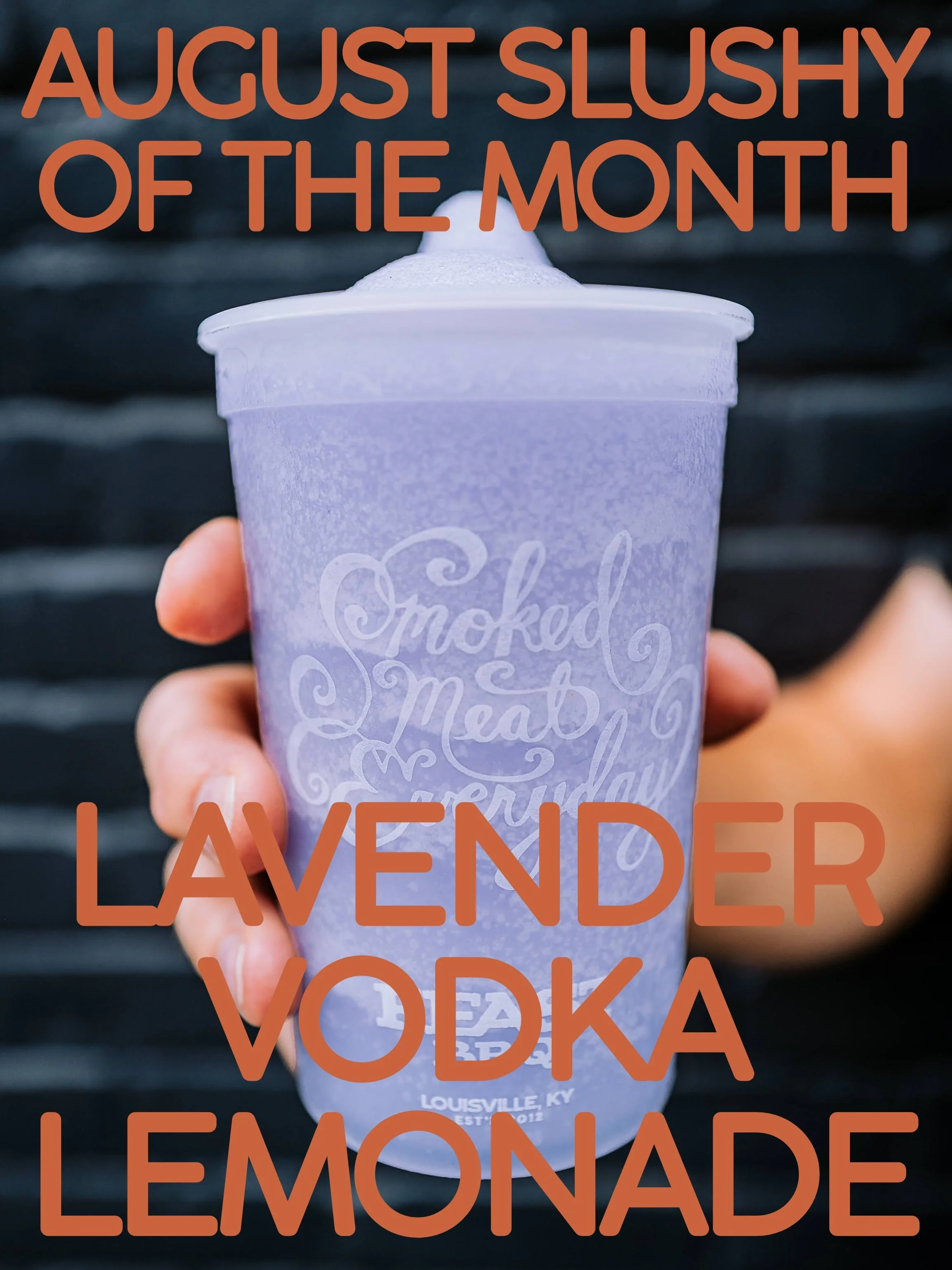 AUGUST SLUSHY OF THE MONTH: LAVENDER VODKA LEMONADE

A frosty blend of delicate lavender and spiked hard lemonade. Lightly floral, bright, and ultra-refreshing. Perfect for sipping as summer hits its peak. Available through the end of August.