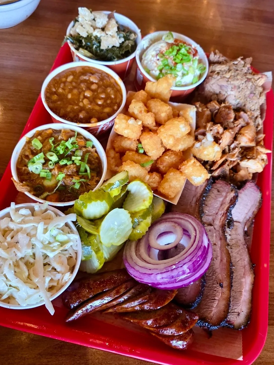&ldquo;This has a little bit of country and a lot of Bourbon Trail vibes. The BBQ was delicious and we got the Big Jim Plate, because... ya know! Pork and Brisket were both delicious. The staff was friendly and helpful with ordering. Hell they even h
