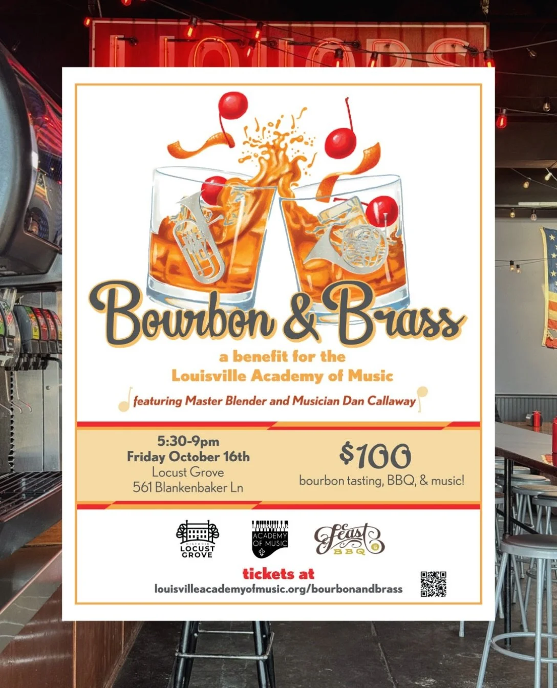 🥃TICKET GIVEAWAY 🎺

The Louisville Academy of Music is hosting Bourbon &amp; Brass on Friday, October 16th. 

This annual benefit for LAM takes place at @historiclocustgrove and includes an open bar, musical performances all night, a bourbon tastin