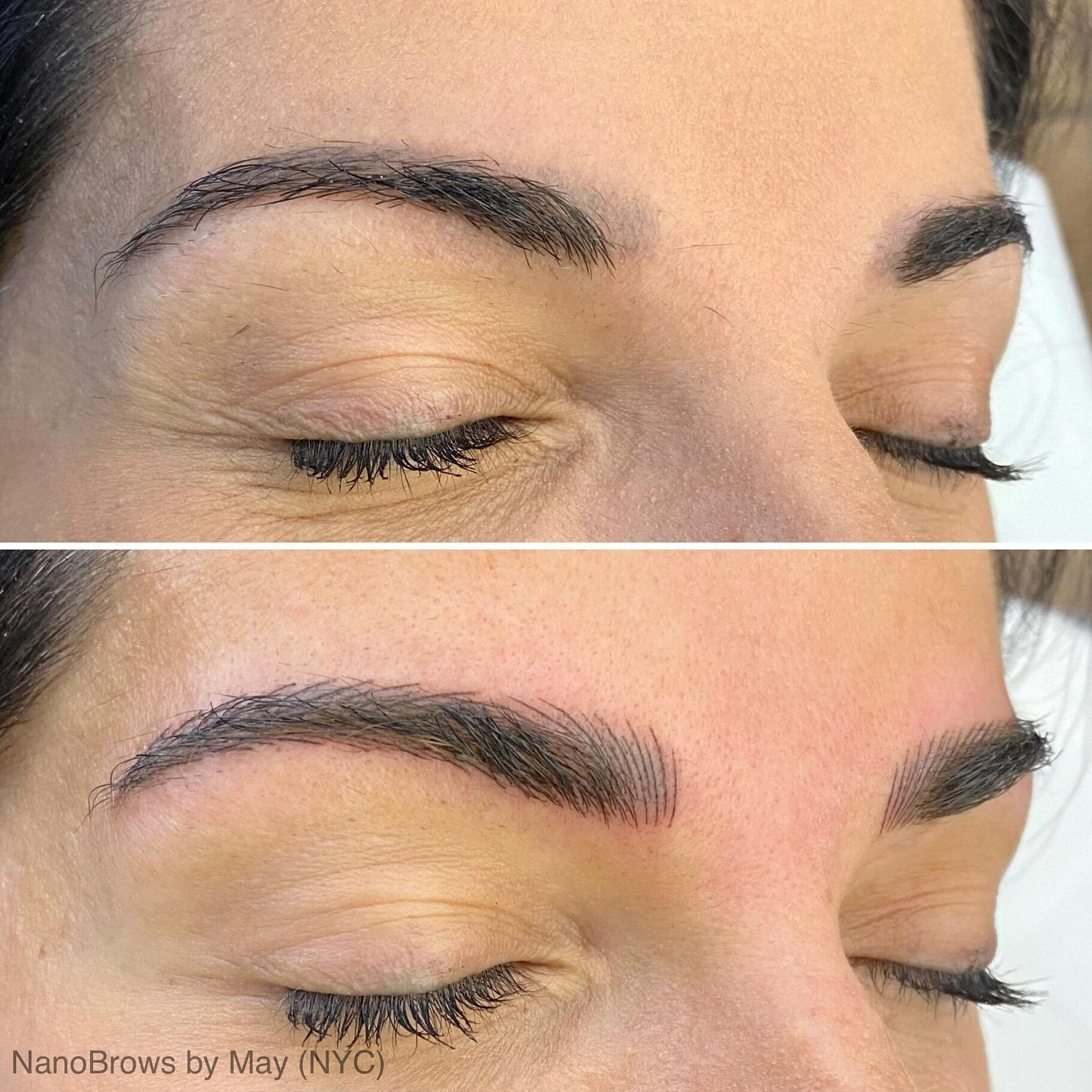 From tip to tail, each brow stroke has its place. NanoBrows blend seamlessly with existing hair, for that most natural look. 
.
NanoBrows by May (NYC)
.
#nanobrows #nanoeyebrows #pmu #pmuartist #brows #browsbrowsbrows #browsonpoint #browgoals