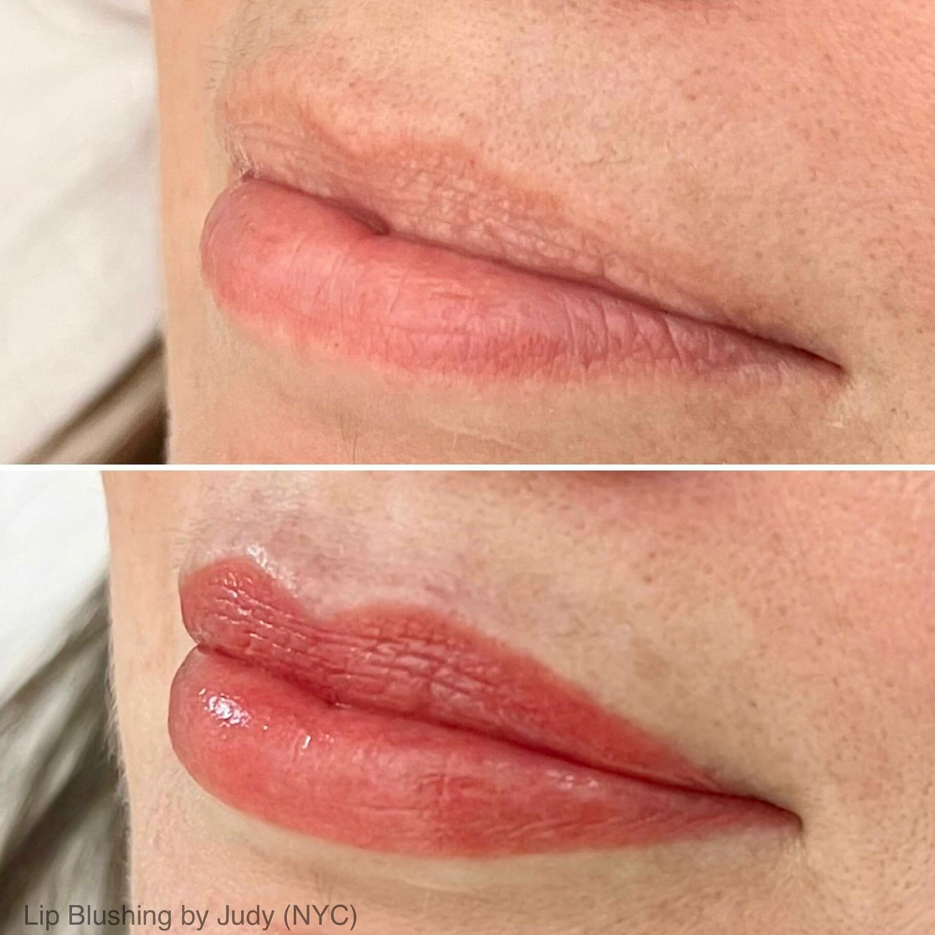 Color creates gorgeous, elegant definition, with our Lip Blushing treatment. This beautiful color will soften as it heals, while maintaining the lip shape. 
.
Results last up to two years. Our Lip Blushing treatment is available in our NYC &amp; Chic