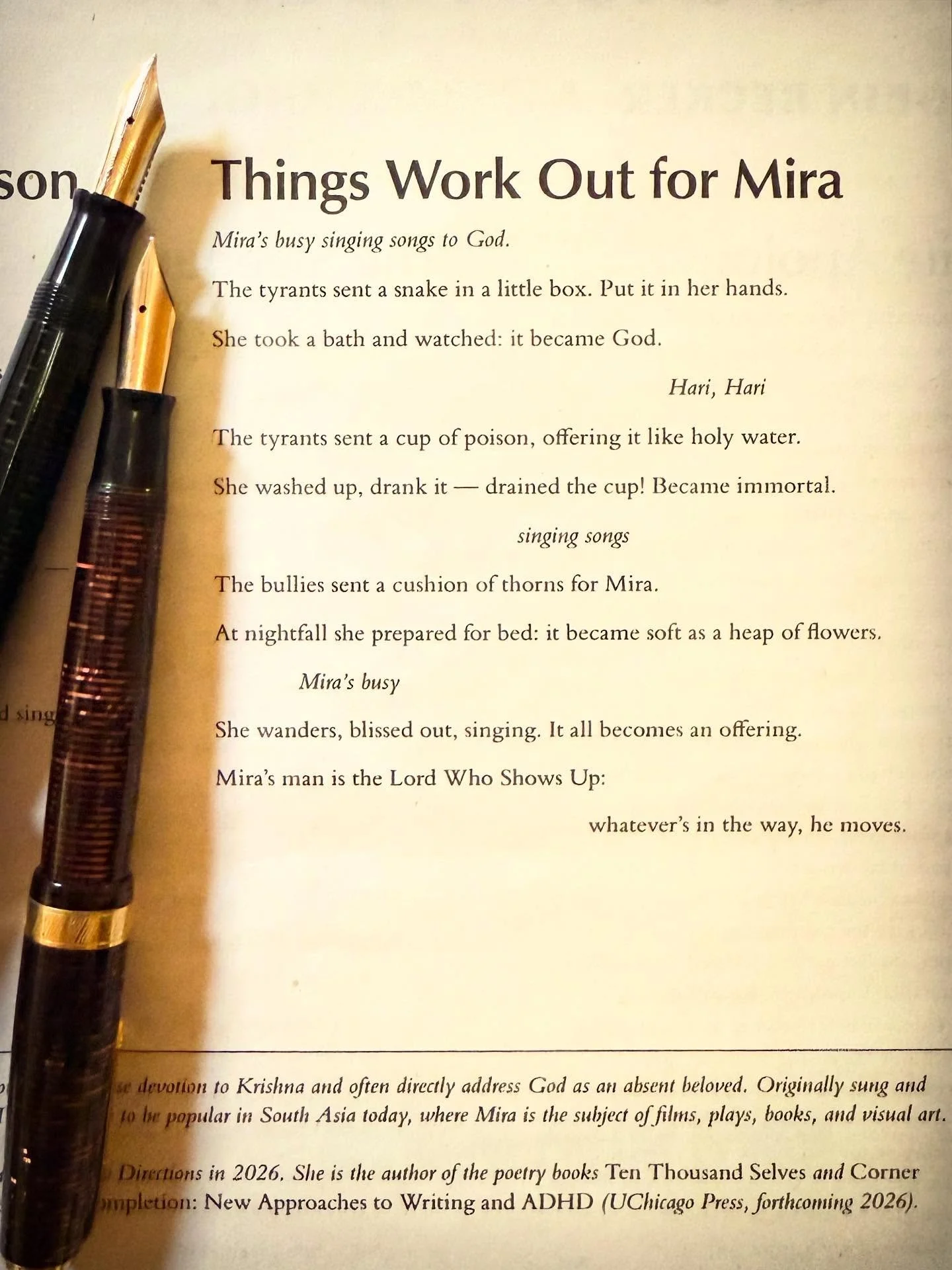A poem by the 16th century Indian poet, Mirabi, translated by Chloe Martinez, from the current (Sept/Oct) issue of the American Poetry Review.

 #poetsofinstagram #writesomething #cigaraficionado #fountainpens #warrenwilsonmfa #instapoem #poetlife #m