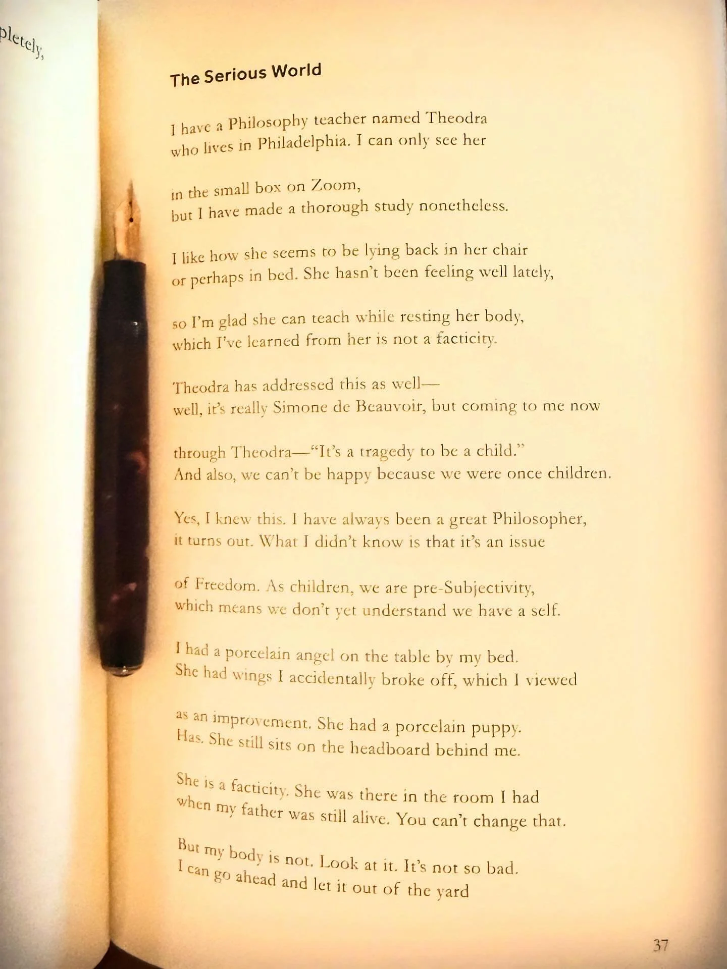 A poem by Laura Read.  It&rsquo;s actually the title poem from her new book, The Serious World,  BOA Editions.  This is her fourth book. The others are really good, but this is probably her best!

#thewritinglife #poetry #poemoftheday #fountainpen #c