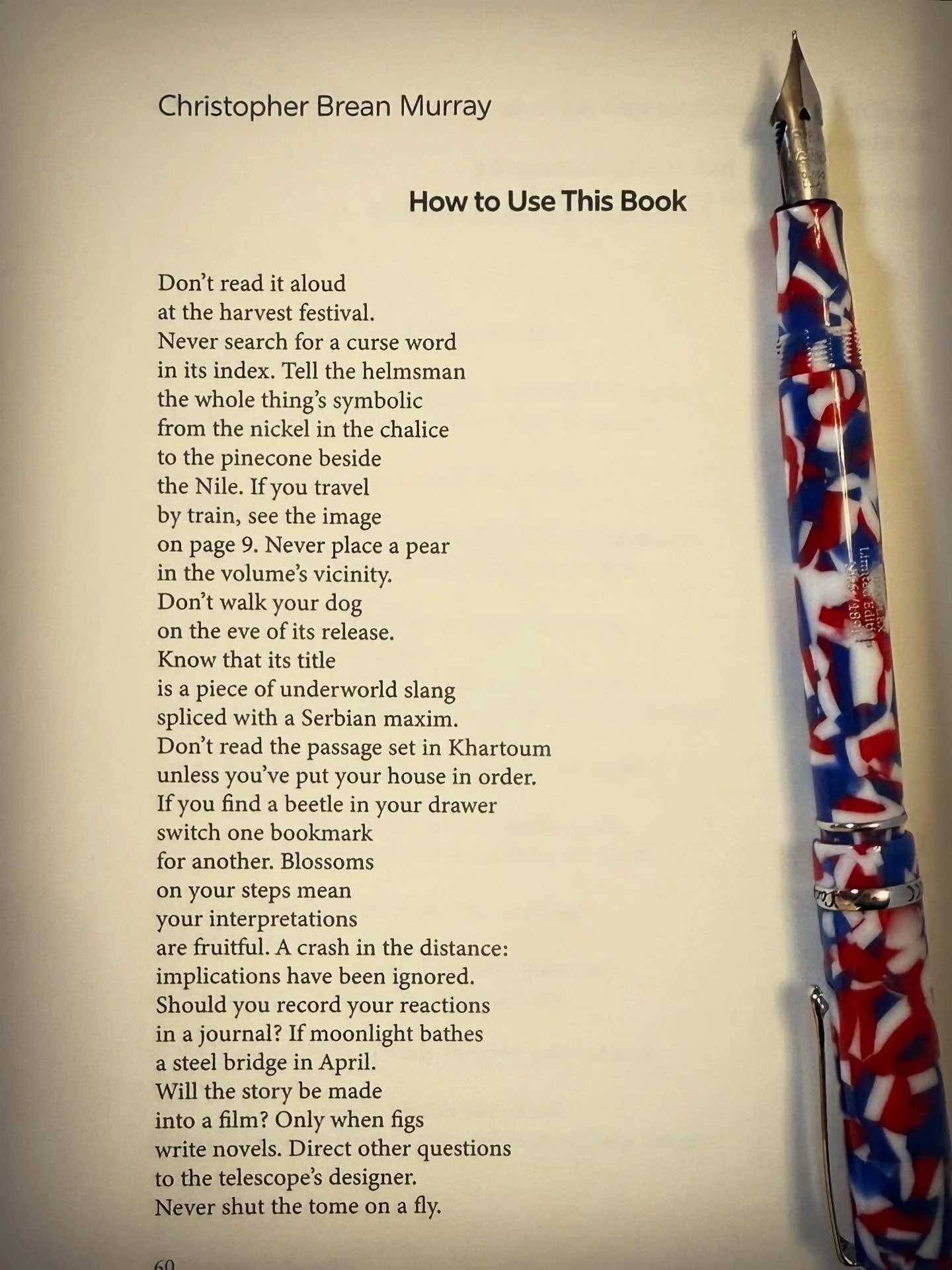 A poem by Christopher Brean Murray in the new issue of the Chicago Quarterly Review, Vol. 42, Fall 2025.  I love list poems. I like to think all poems are, or should be, list poems. You write a line, make a statement, and move on to the next one.

#t