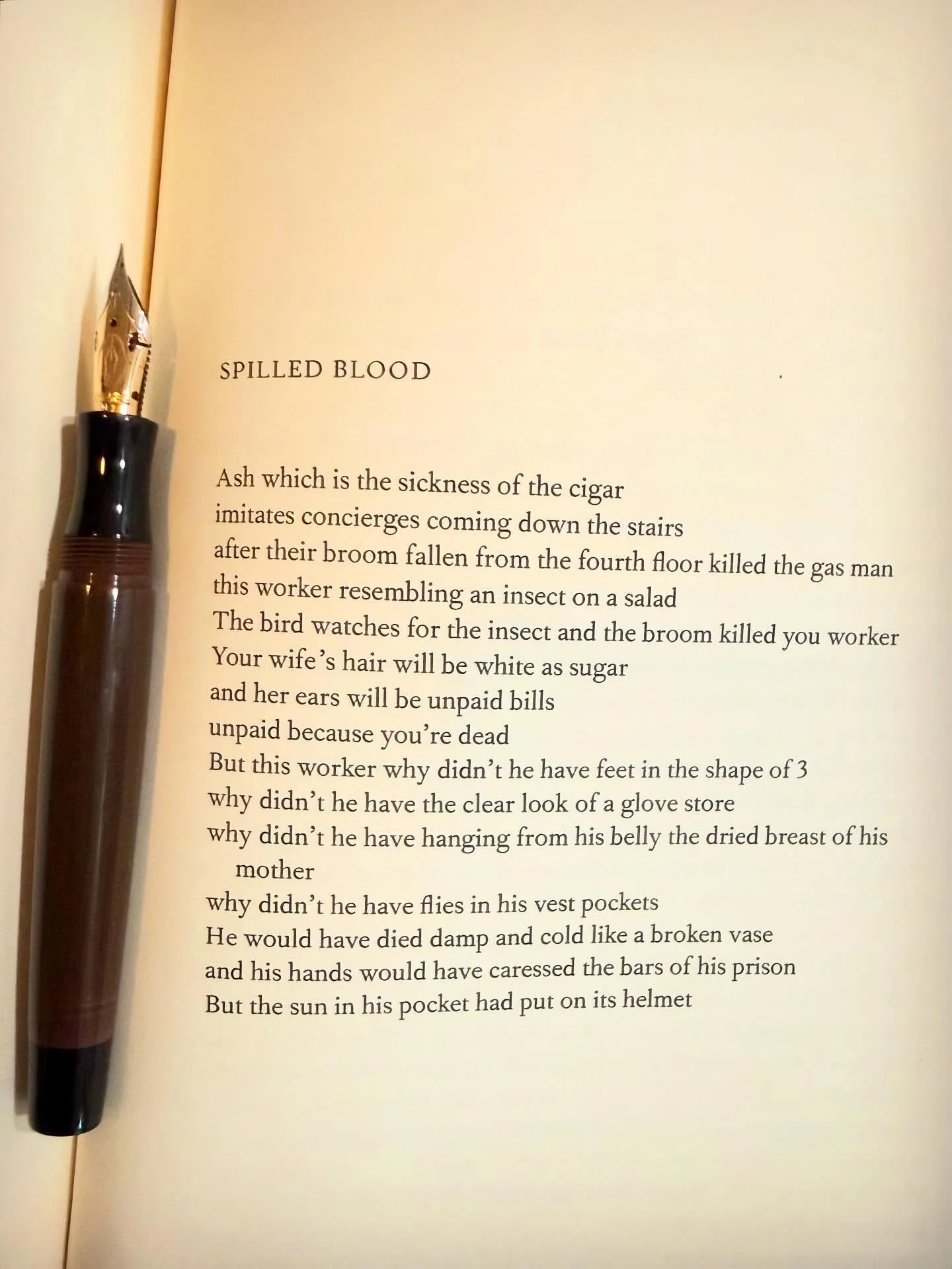 A poem by Benjamin P&eacute;ret, French poet, Parisian Dadaist, and a founder and central member of the French Surrealist. This poem if from his book, The Big Game, translated by Marylin Kallet. Everyone needs a little surrealism in their life! Oh, t