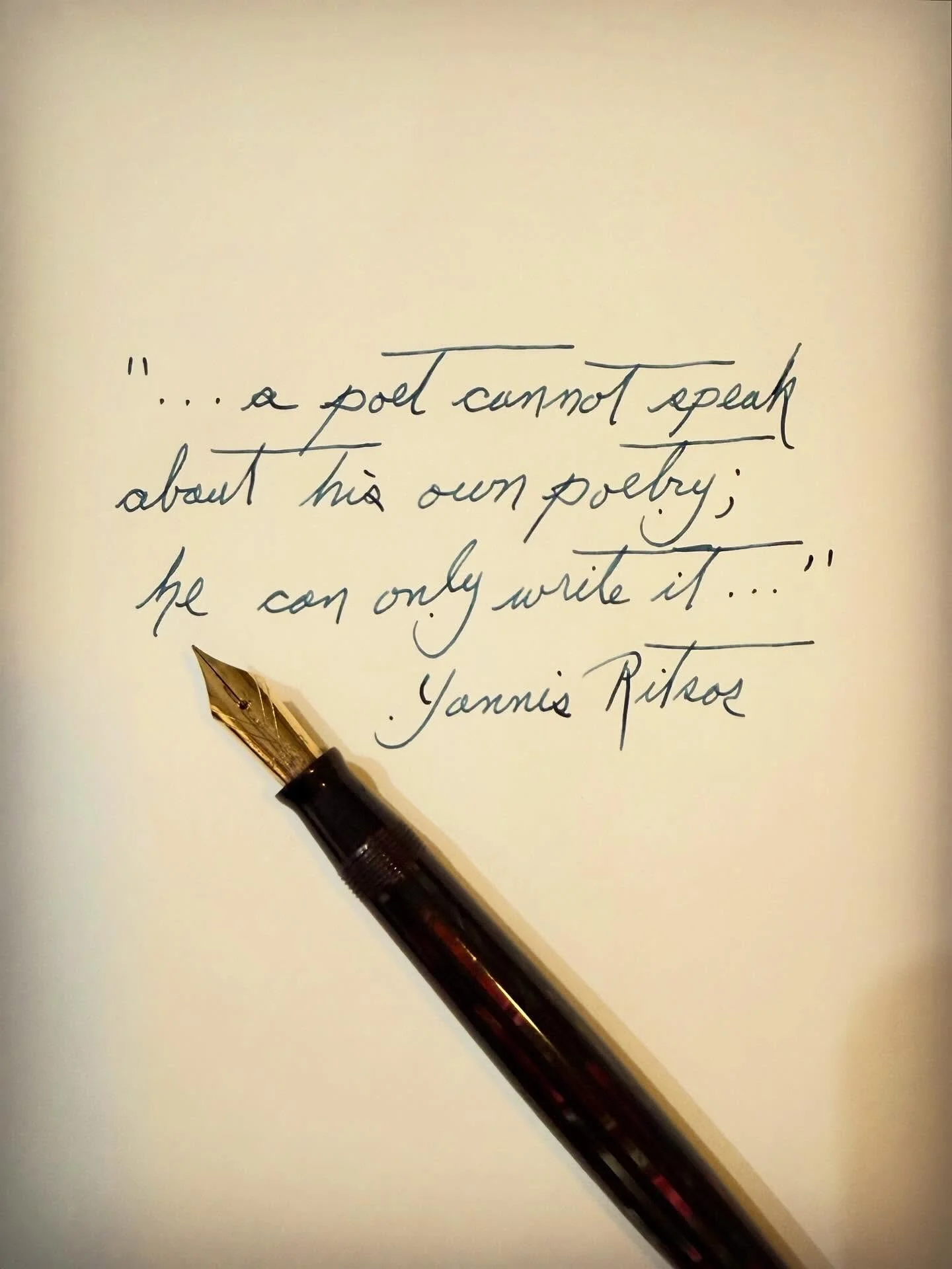 #globalpoetcult #poetsofinstagram  #writingpoetry #fountainpens #writesomething #instapoet #warrenwilsonmfa #poetryischurch #cigaraficionado #thewritinglife #poetryistruth  #lovereadingpoetry  #literature #journaling #yannisritsos #cursive  #linesofp