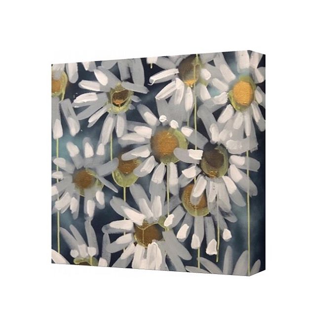 These Daisy’s would make a wonderful addition to any book case or gallery wall 12x12” #art #painting #popart #flowers #artforsale #sale #sold #interiordesign #homedecor #inspo #homeinspo #treatyoself #megancoonellyart