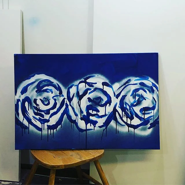 Flower commissions in bloom #art #painting #popart #love #blue #megancoonellyart