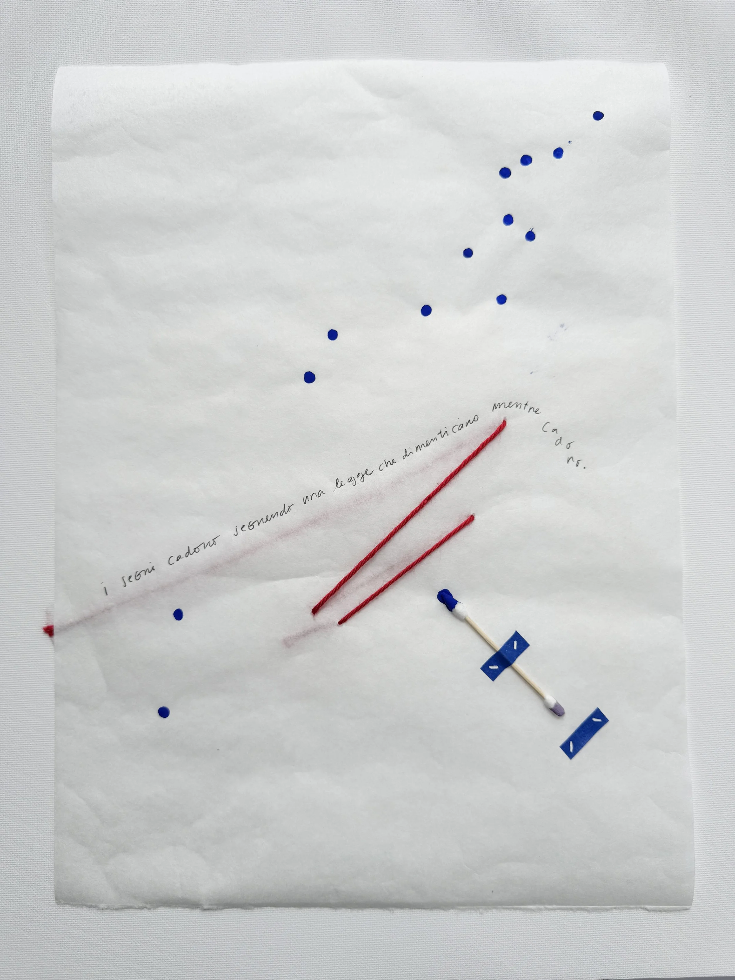  The marks fall following a law they forget while falling. 