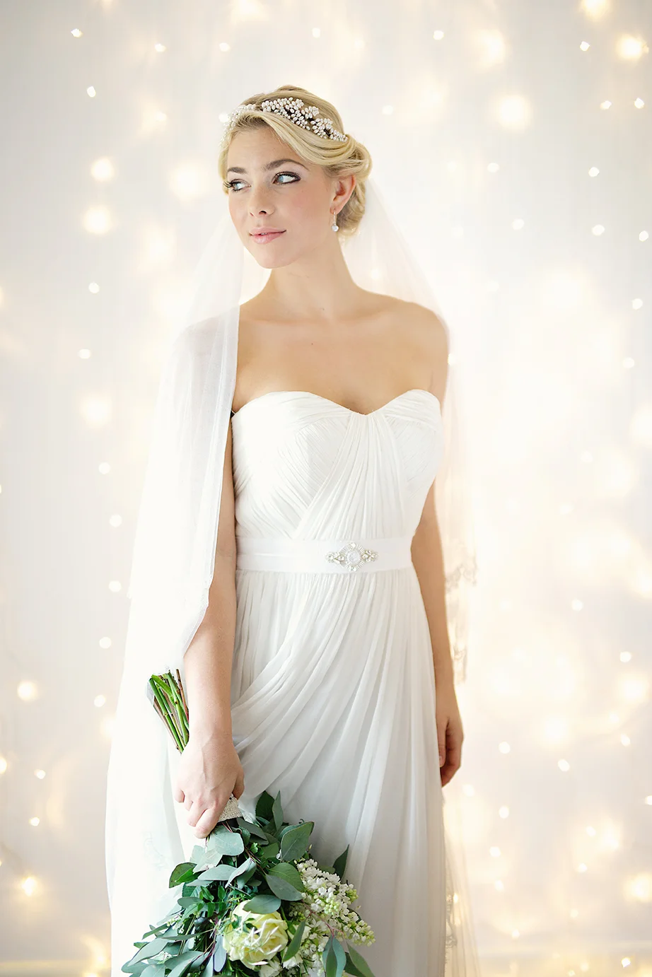 Swarovski crystal and ivory freshwater pearl Bridal belt