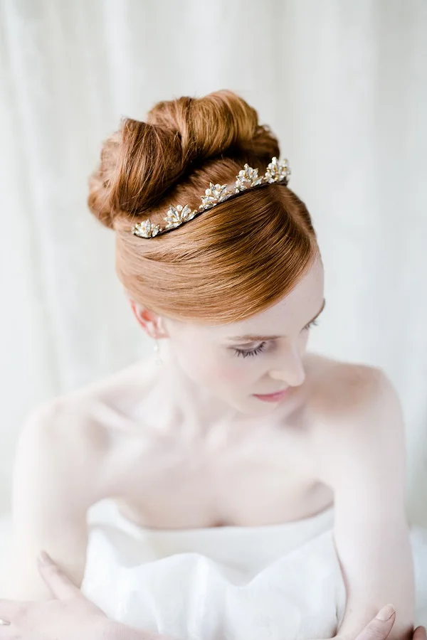 Silver Lotus Bridal Tiara